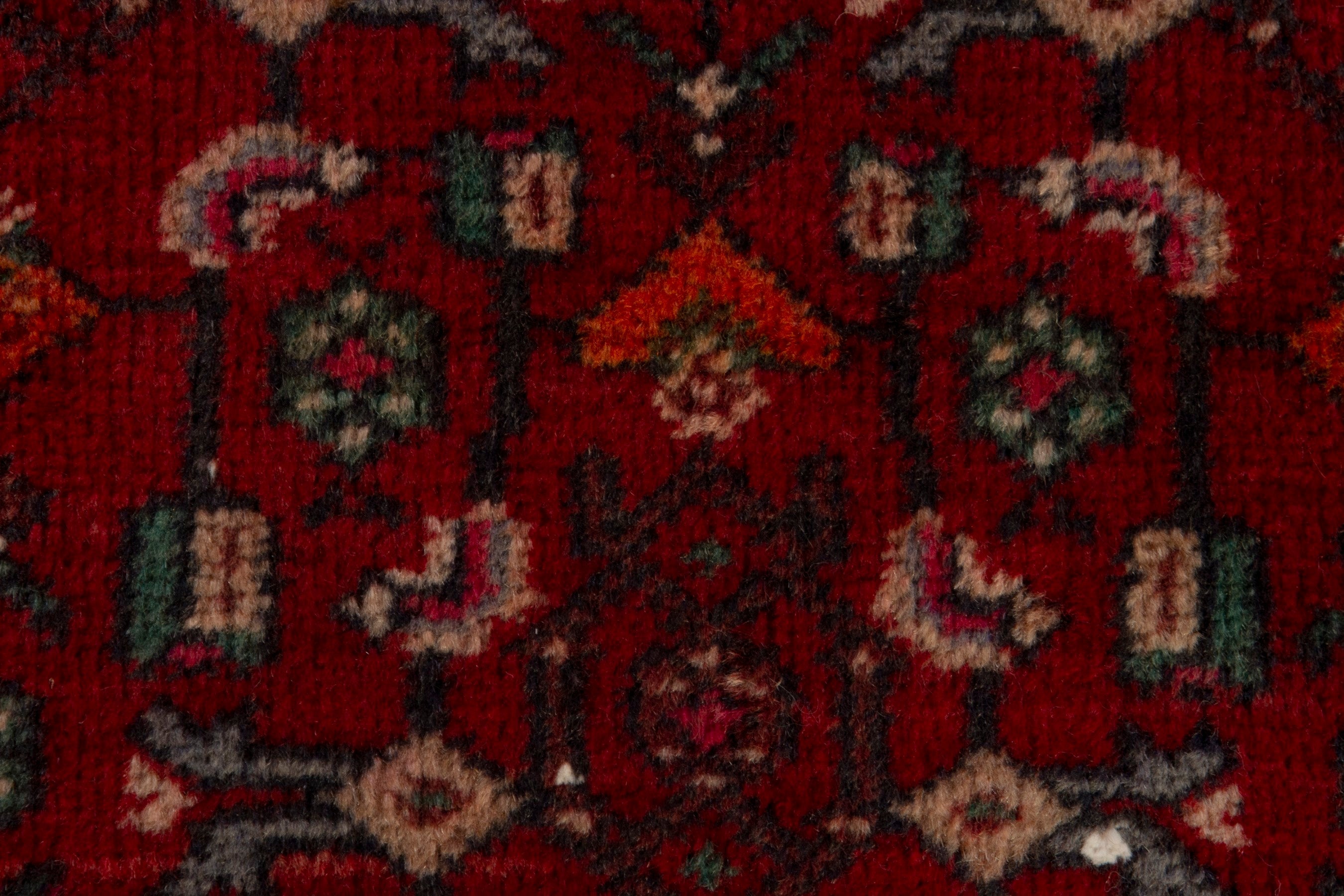 Persian Kordi area rug in deep red and dark blue, view 12 of 18