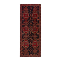 Persian Ardabil runner rug in navy and deep red, 4'2" x 10'9"