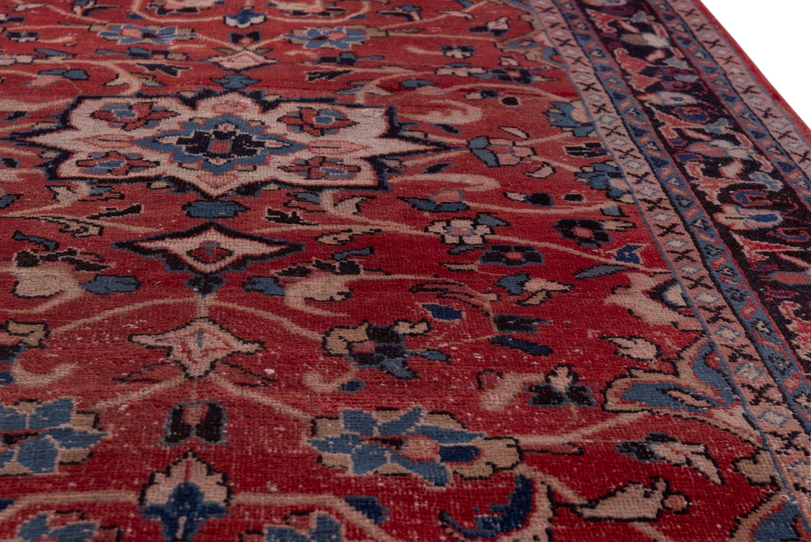 Persian Mahal area rug in deep red and navy, view 10 of 20