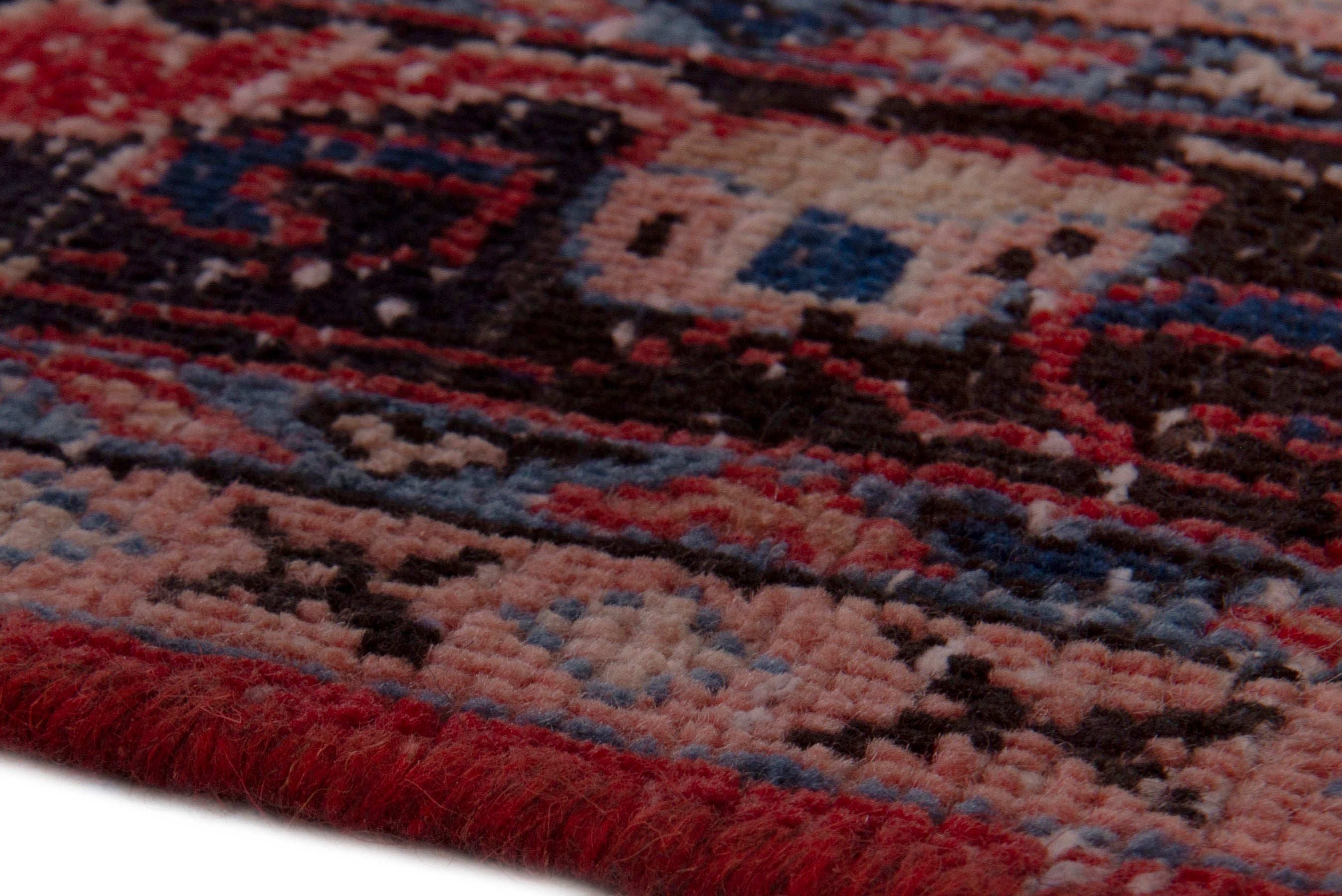 Persian Mahal area rug in deep red and navy, view 11 of 20