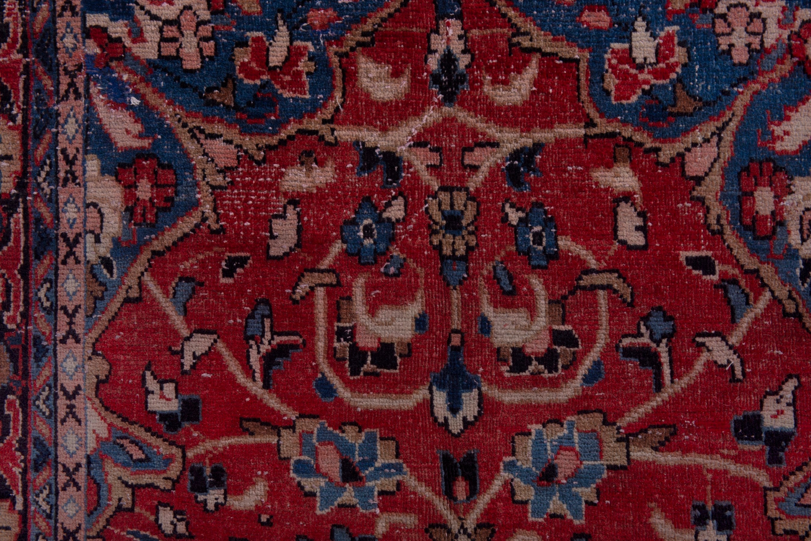 Persian Mahal area rug in deep red and navy, view 14 of 20