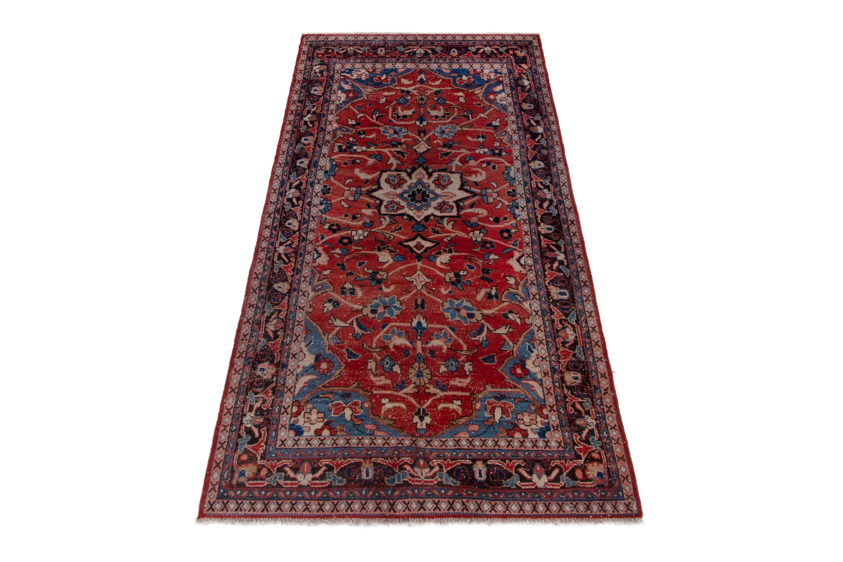 Persian Mahal area rug in deep red and navy, view 2 of 20