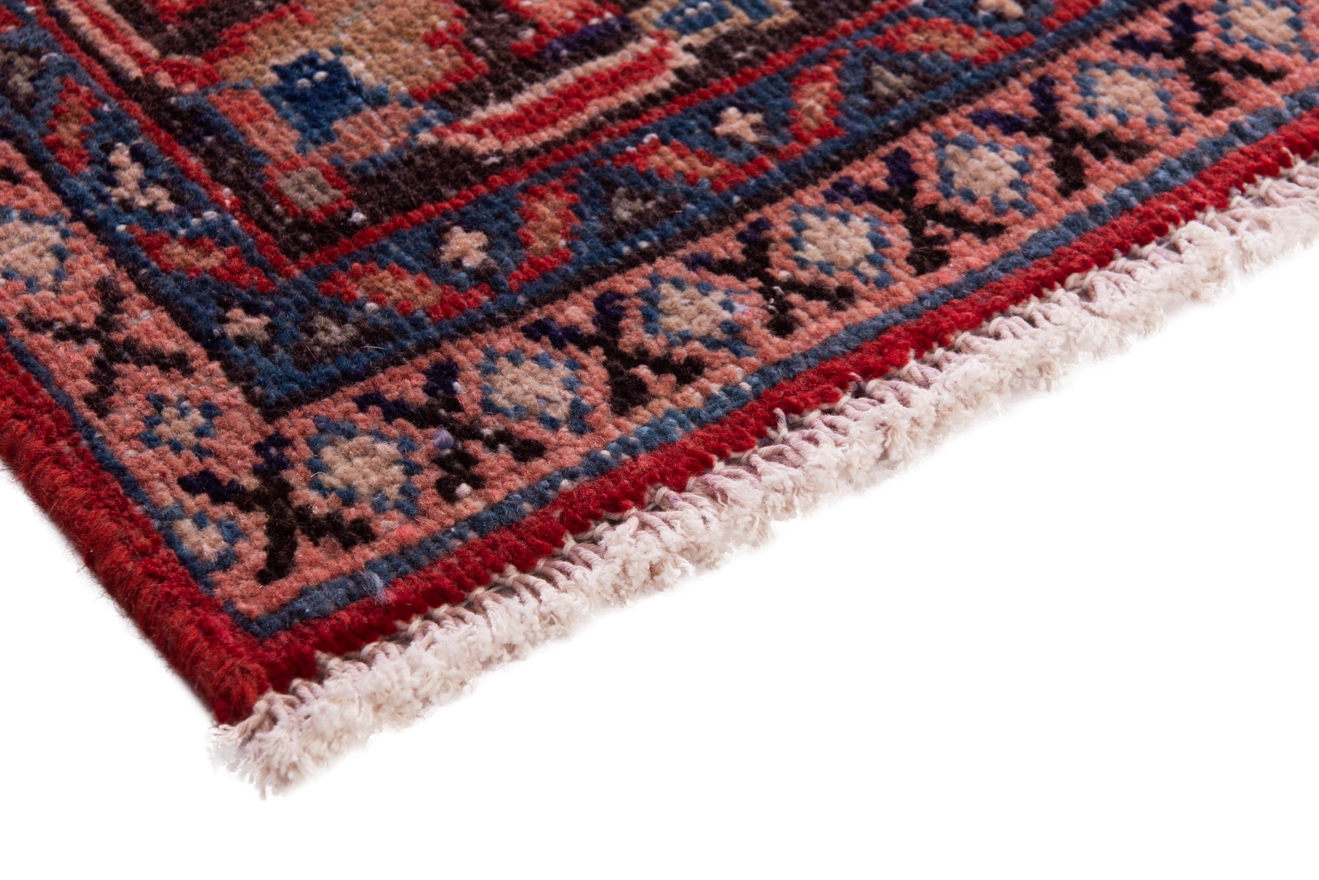 Persian Mahal area rug in deep red and navy, view 6 of 20