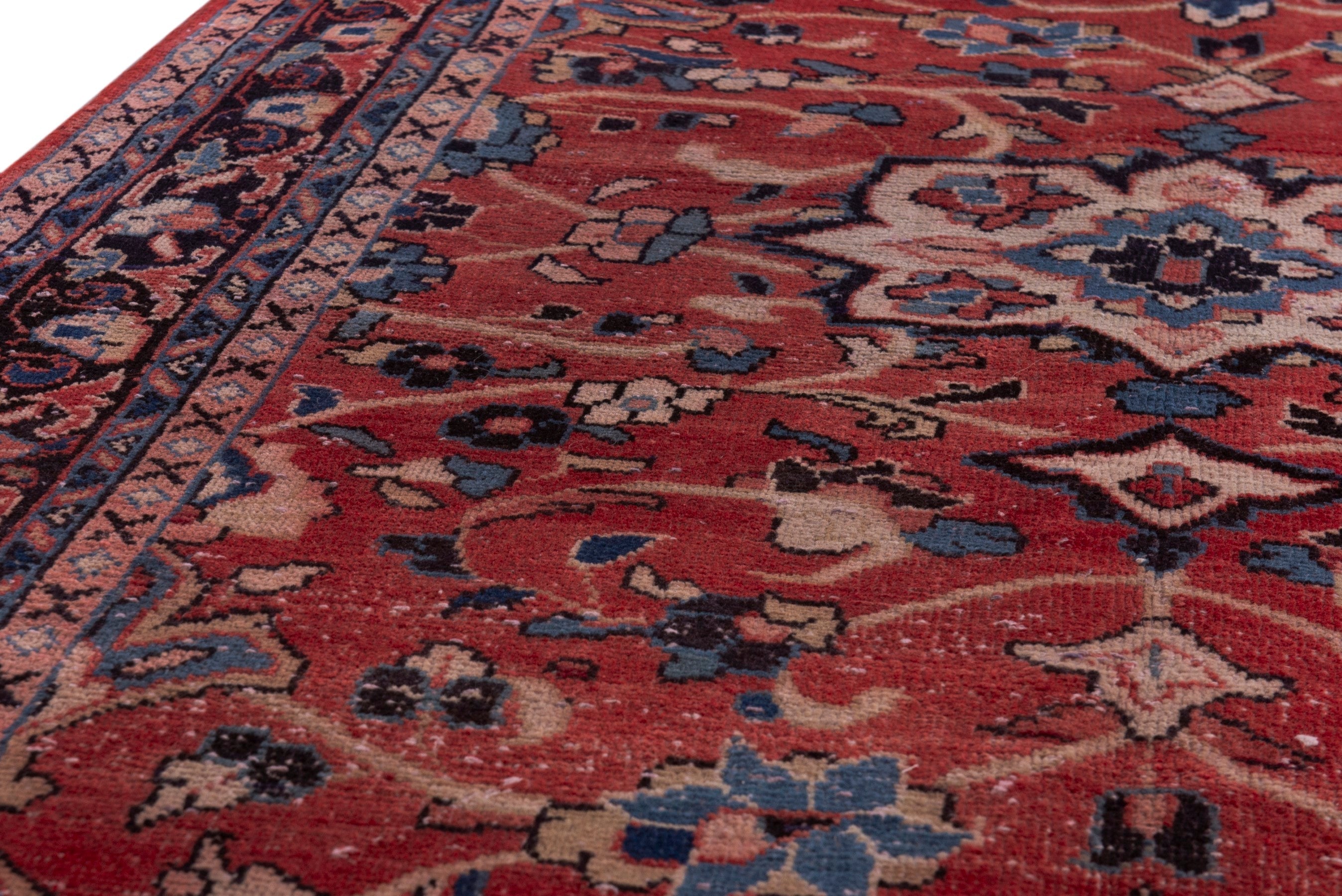 Persian Mahal area rug in deep red and navy, view 9 of 20