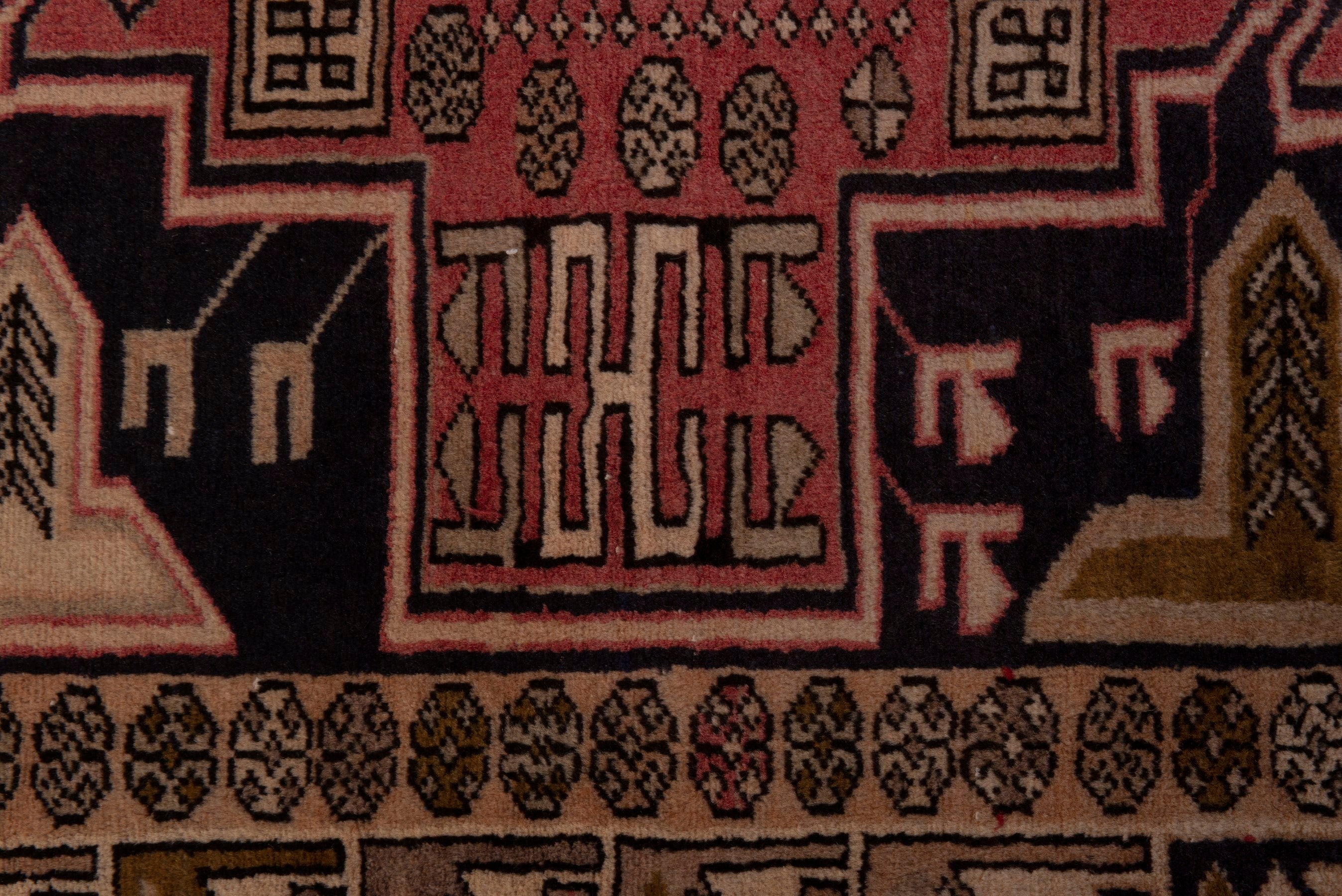 Persian Ardabil area rug in navy and cream, view 12 of 19