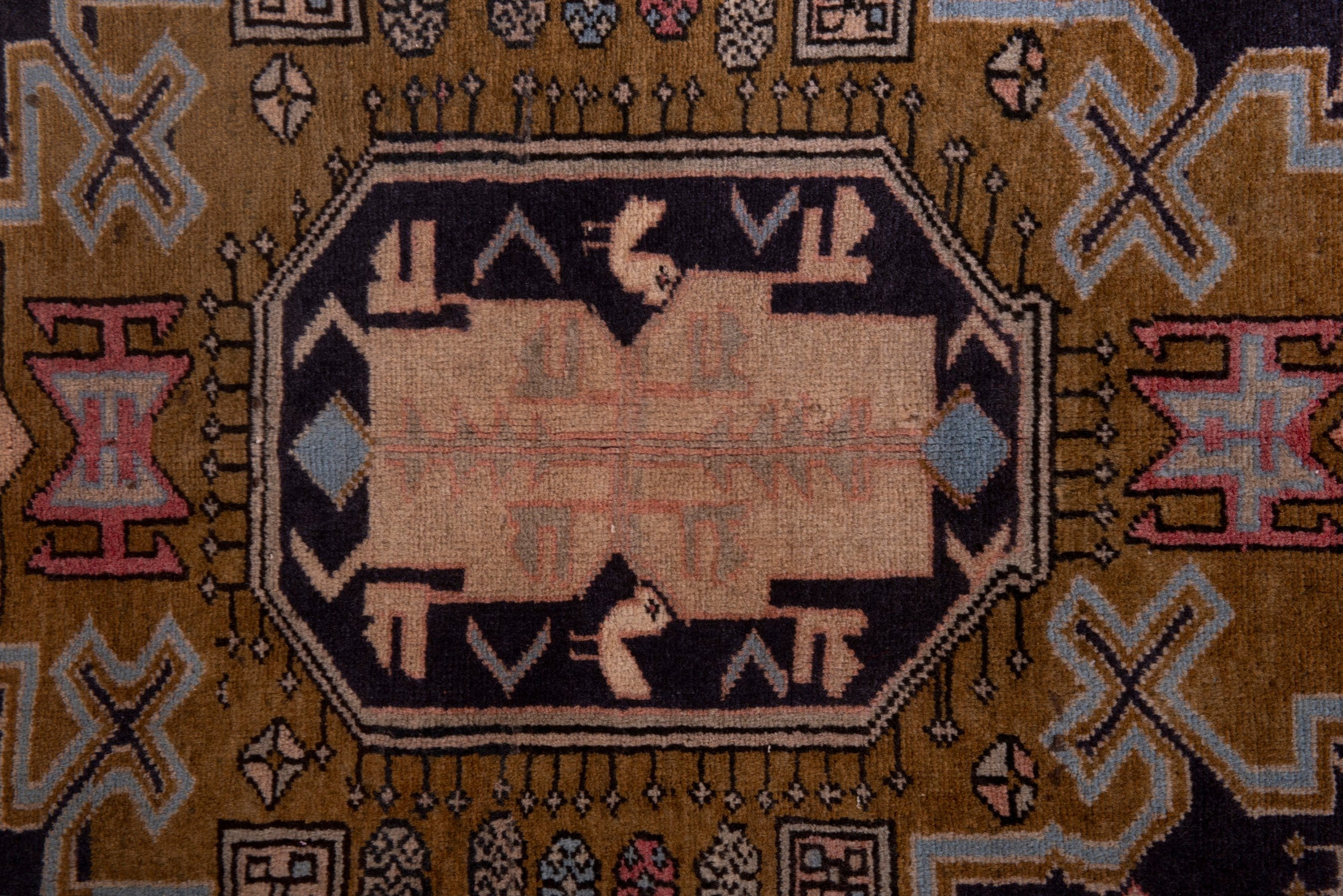 Persian Ardabil area rug in navy and cream, view 13 of 19