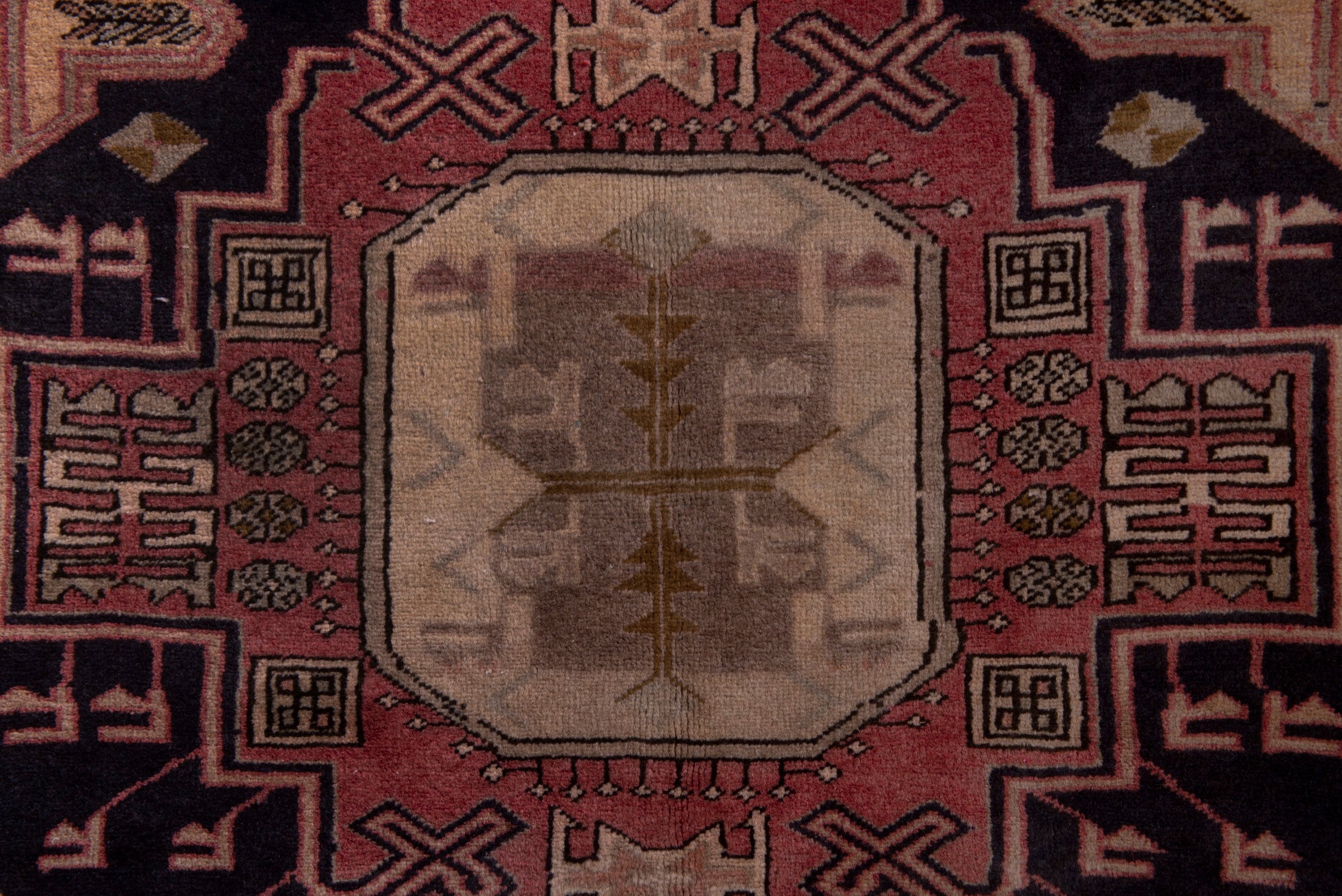 Persian Ardabil area rug in navy and cream, view 14 of 19