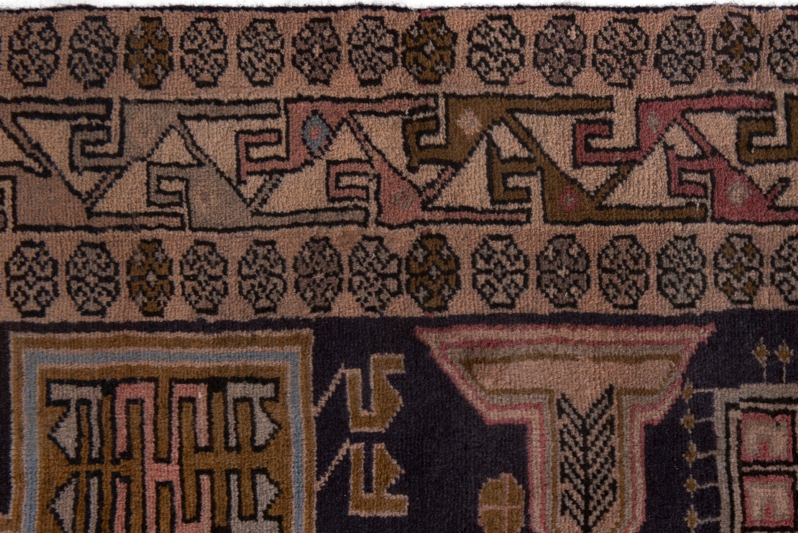 Persian Ardabil area rug in navy and cream, view 15 of 19