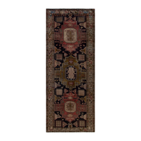 Persian Ardabil runner rug in navy and cream, 4'5" x 10'8"
