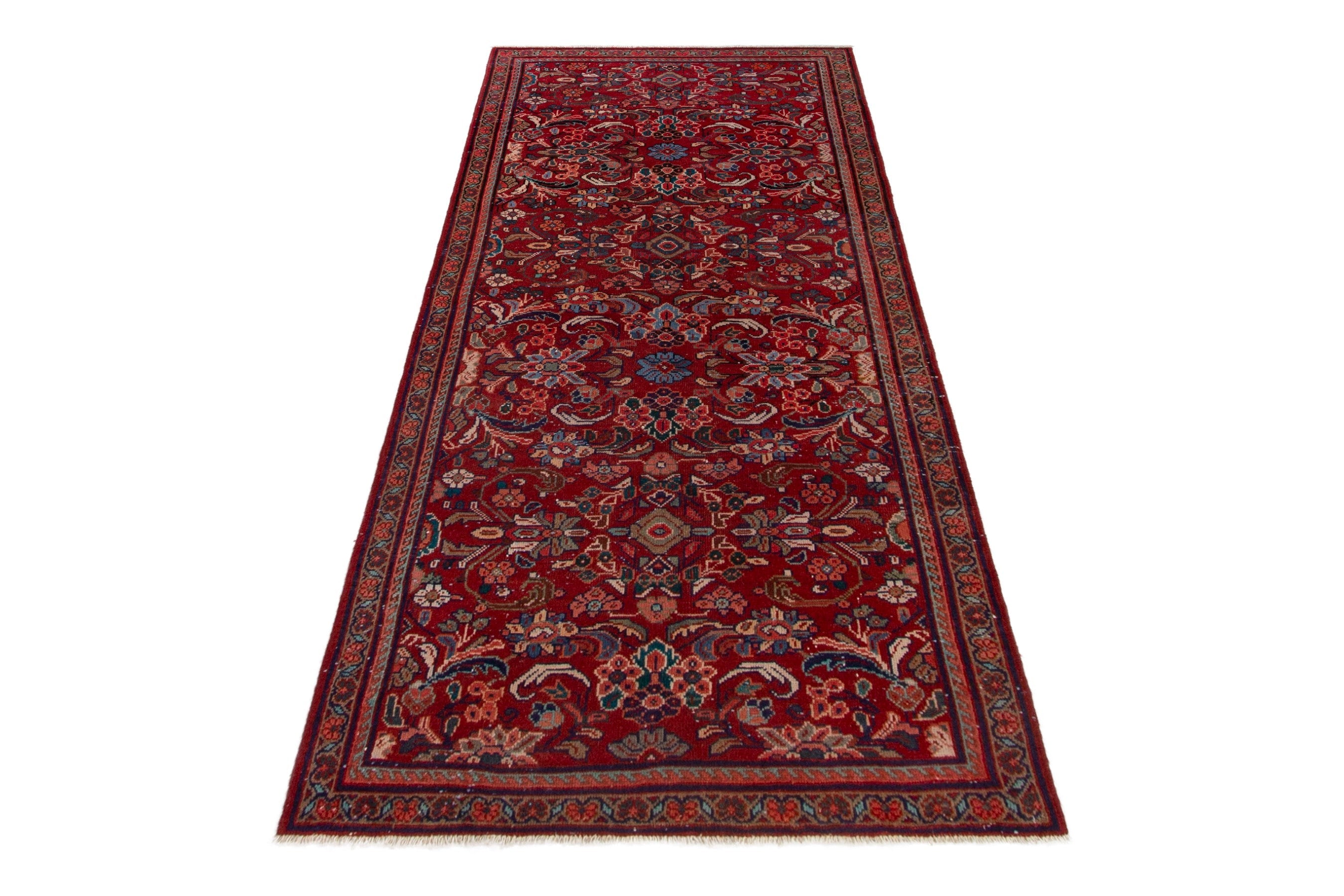 Persian Mahal area rug in deep red and rust, view 2 of 21