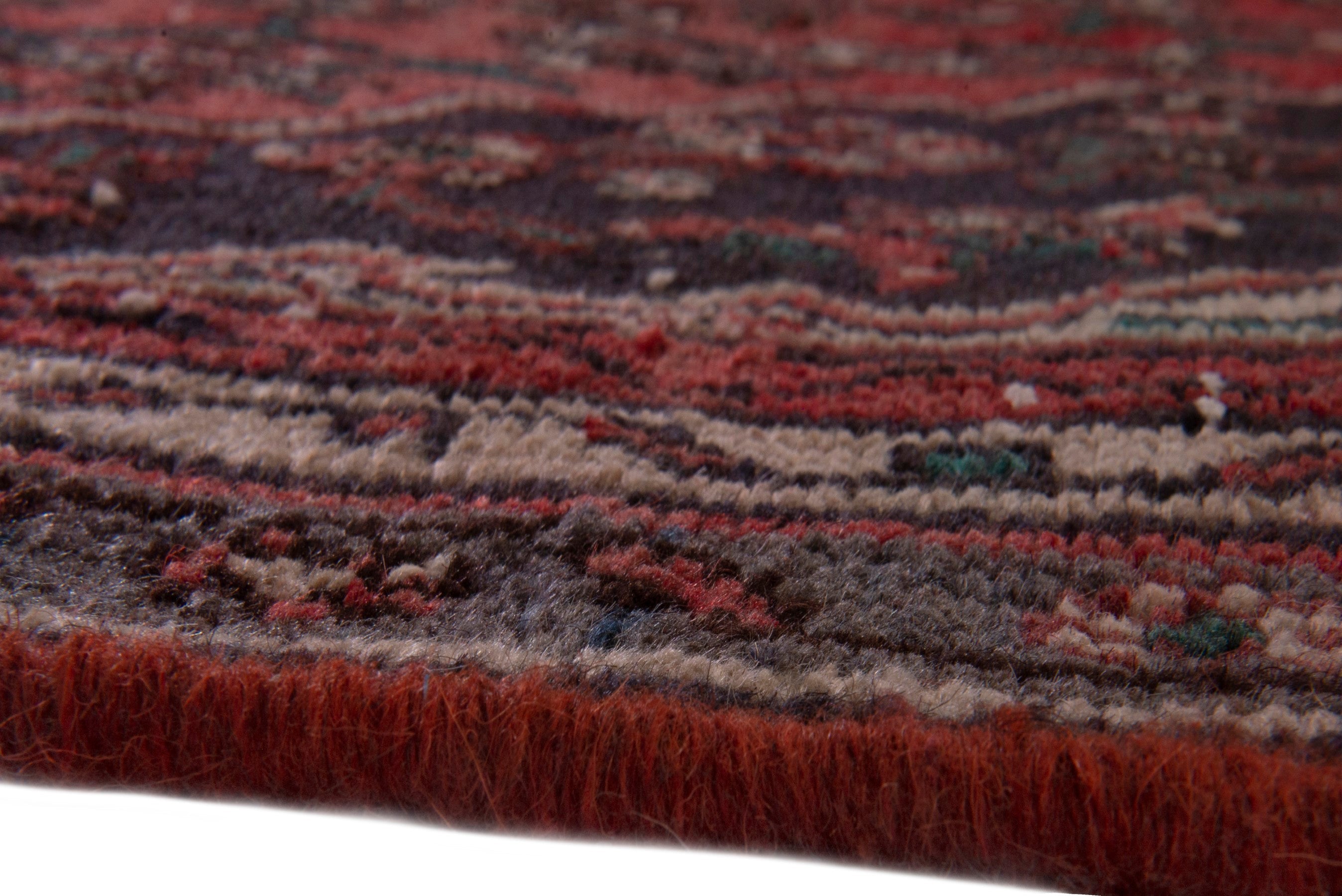 Persian Hamedan area rug in deep red and burgundy, view 11 of 19