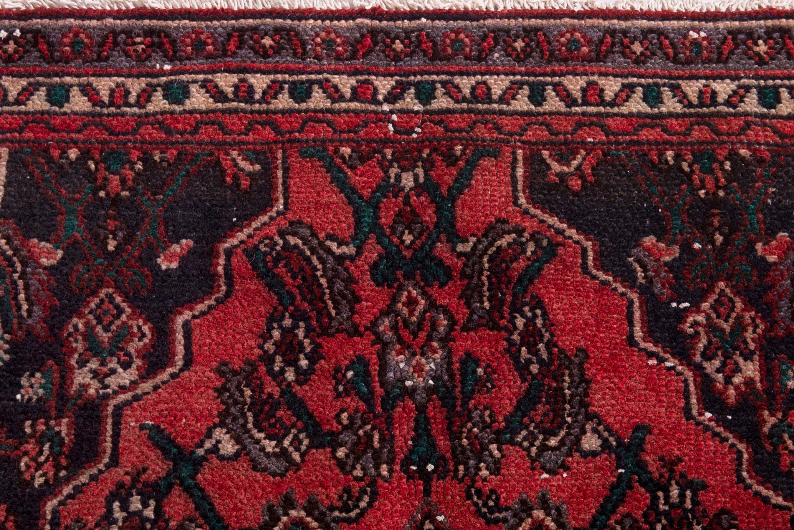 Persian Hamedan area rug in deep red and burgundy, view 13 of 19