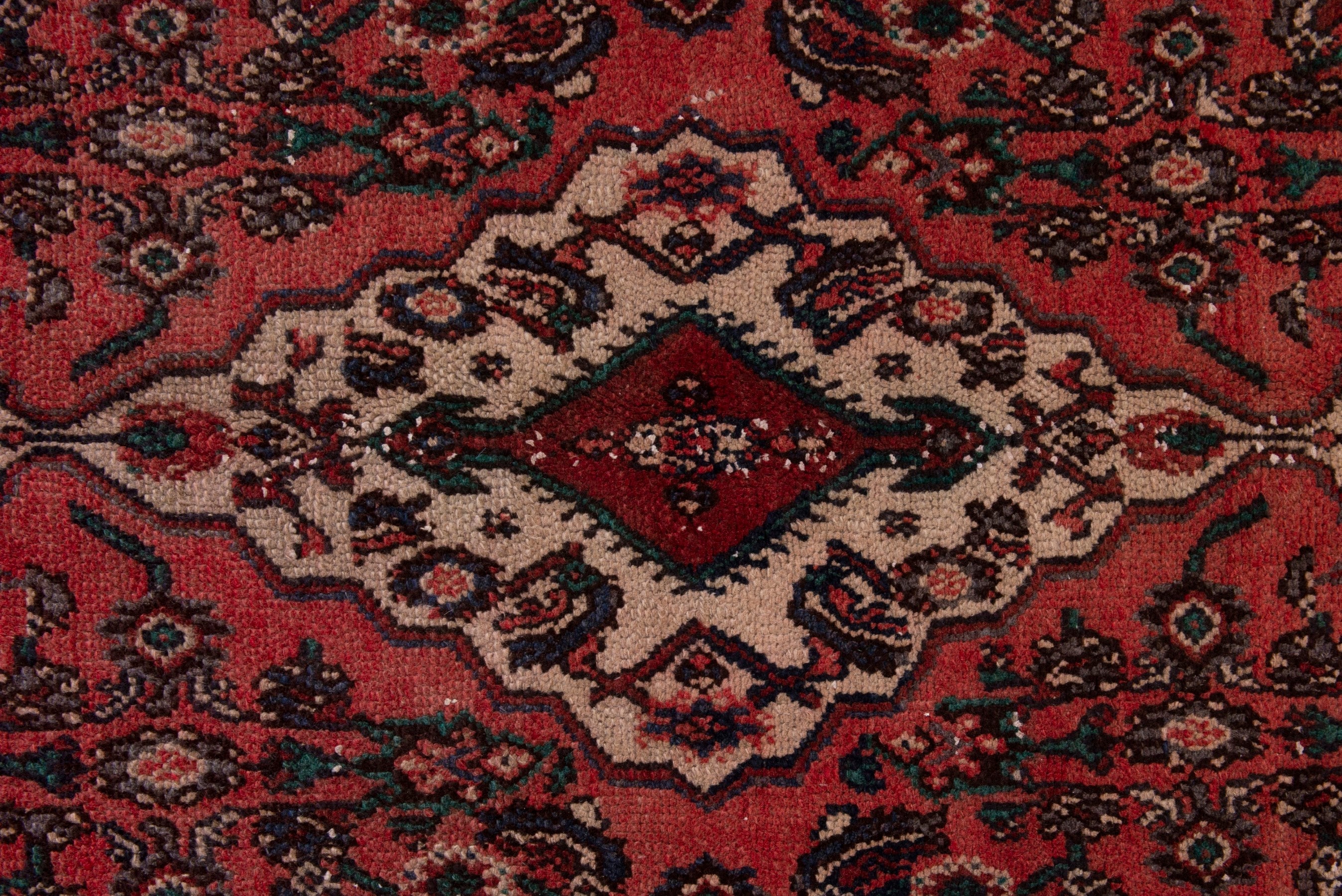 Persian Hamedan area rug in deep red and burgundy, view 15 of 19