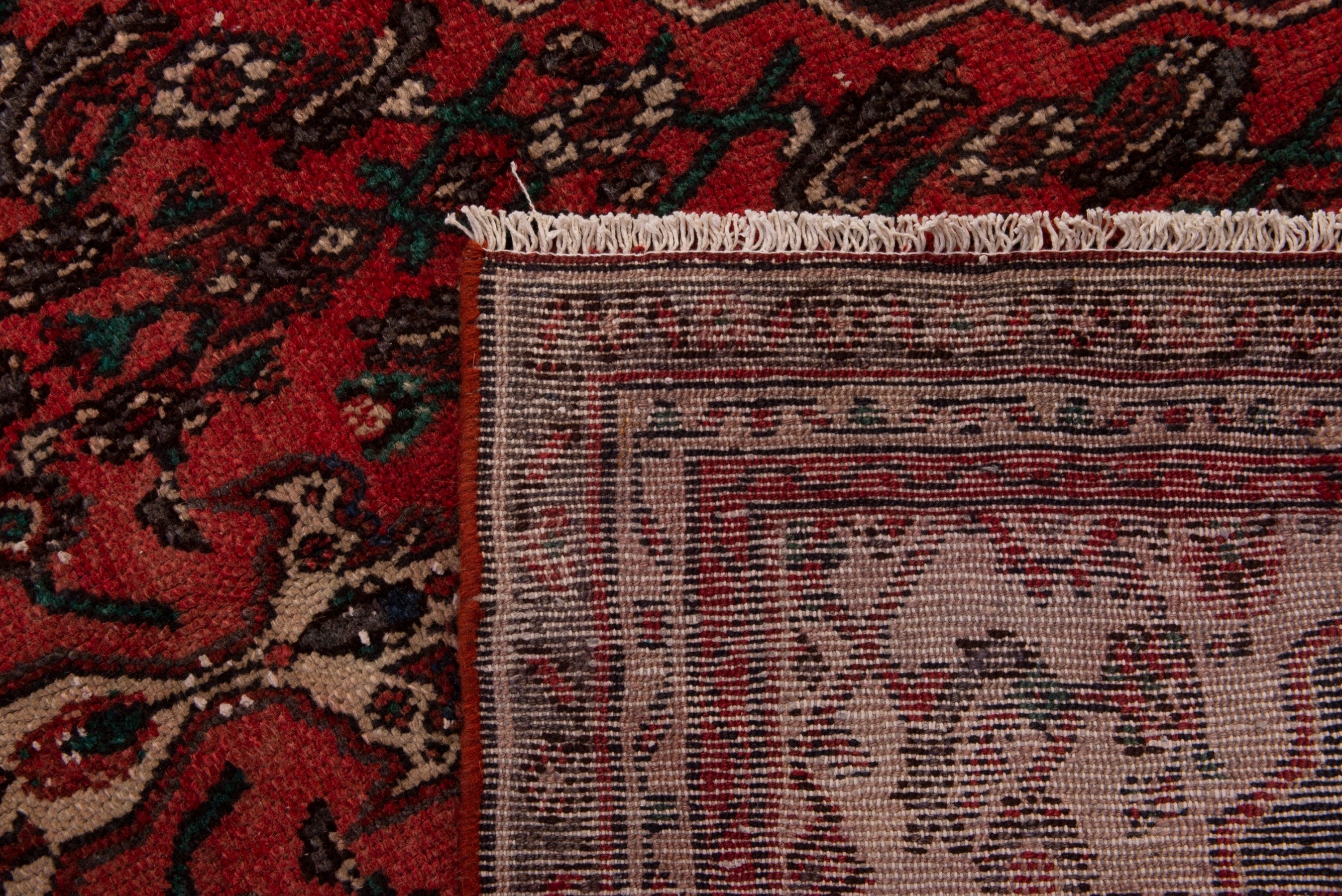 Persian Hamedan area rug in deep red and burgundy, view 19 of 19