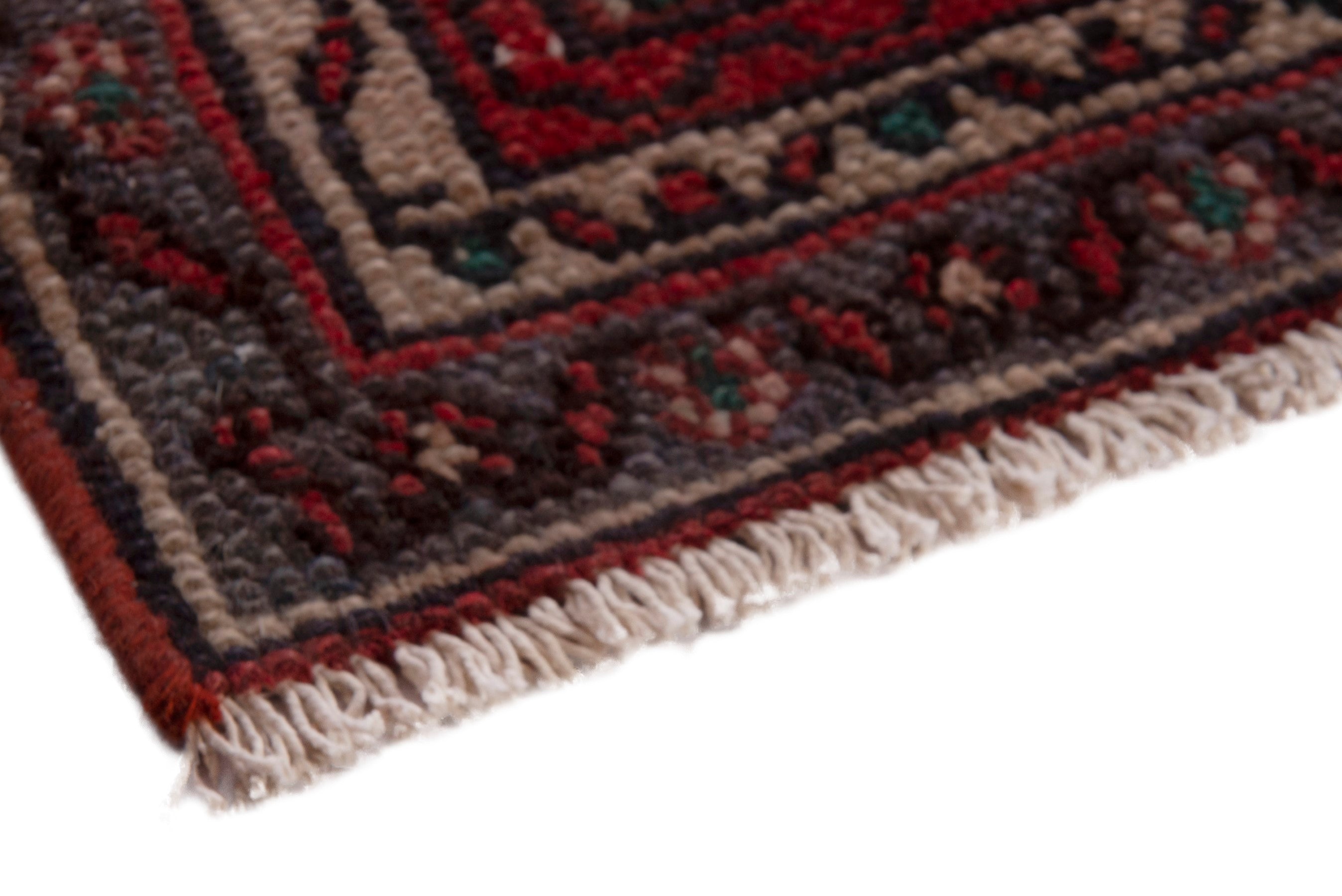 Persian Hamedan area rug in deep red and burgundy, view 6 of 19