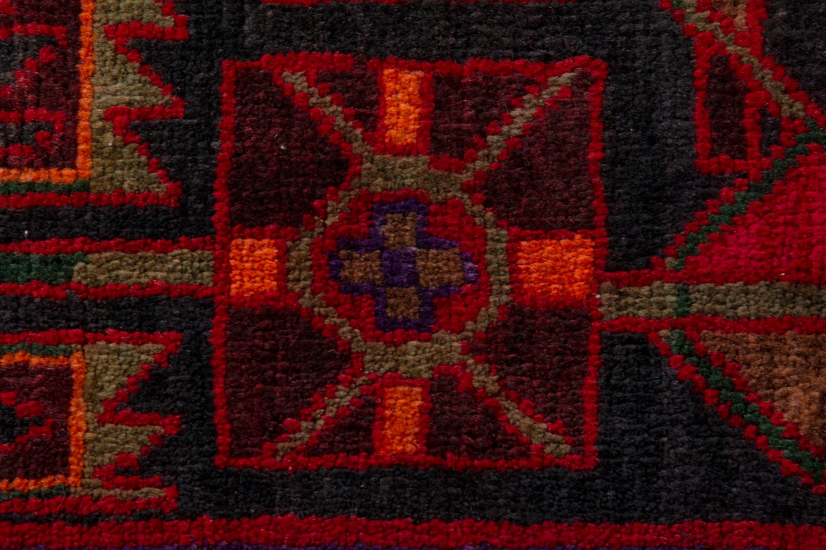 Persian Borujerd area rug in deep red and burgundy, view 12 of 20