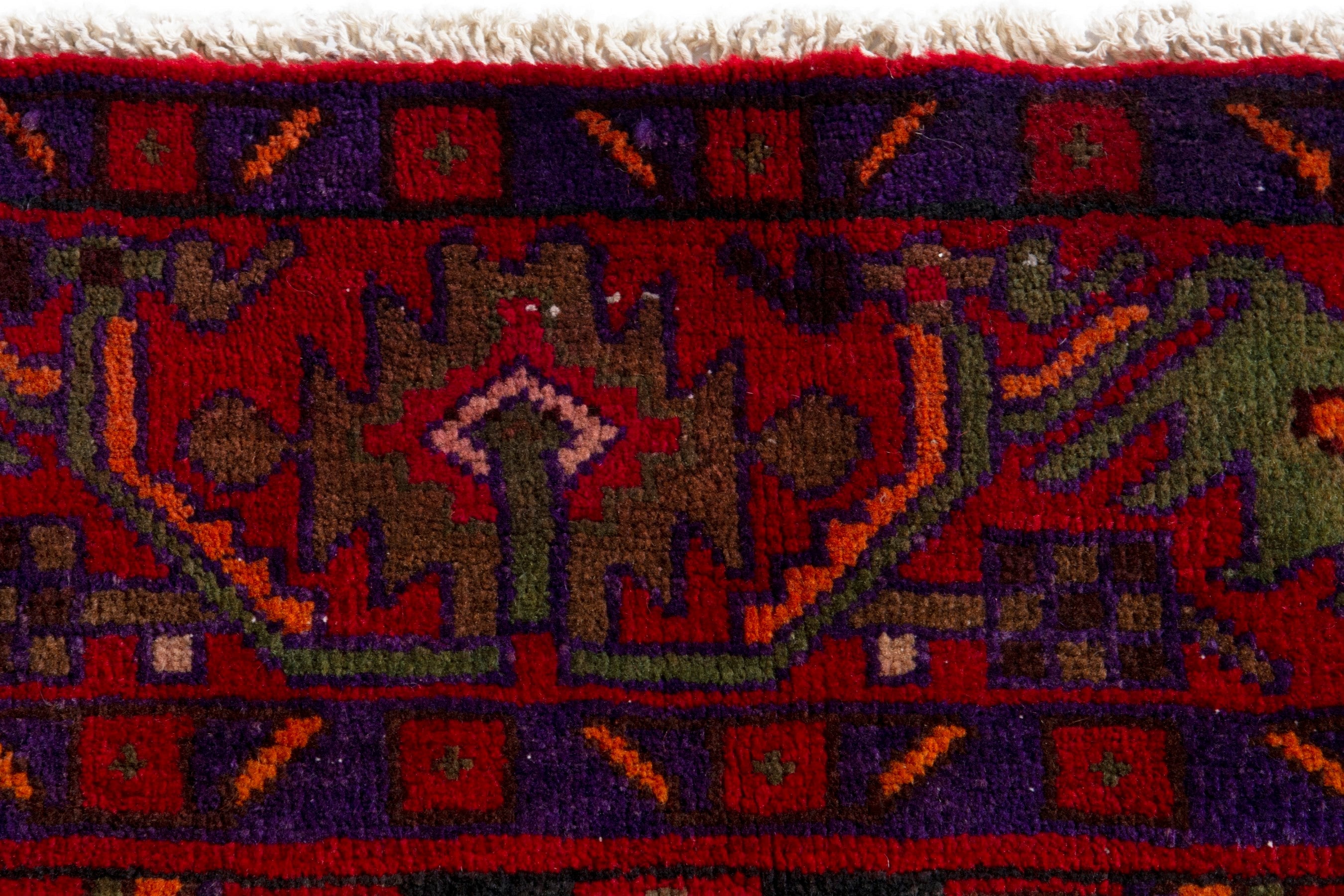 Persian Borujerd area rug in deep red and burgundy, view 14 of 20