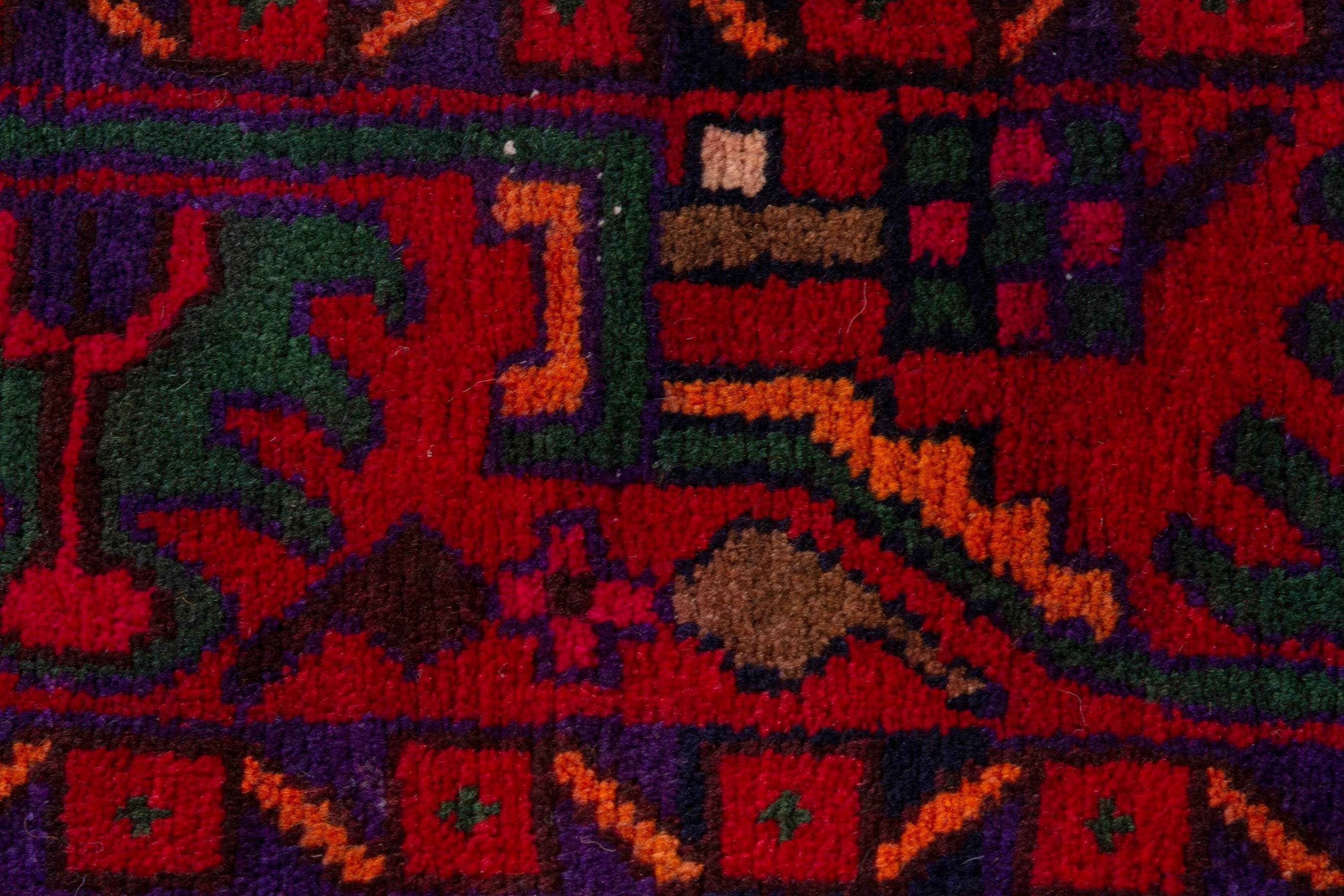 Persian Borujerd area rug in deep red and burgundy, view 15 of 20