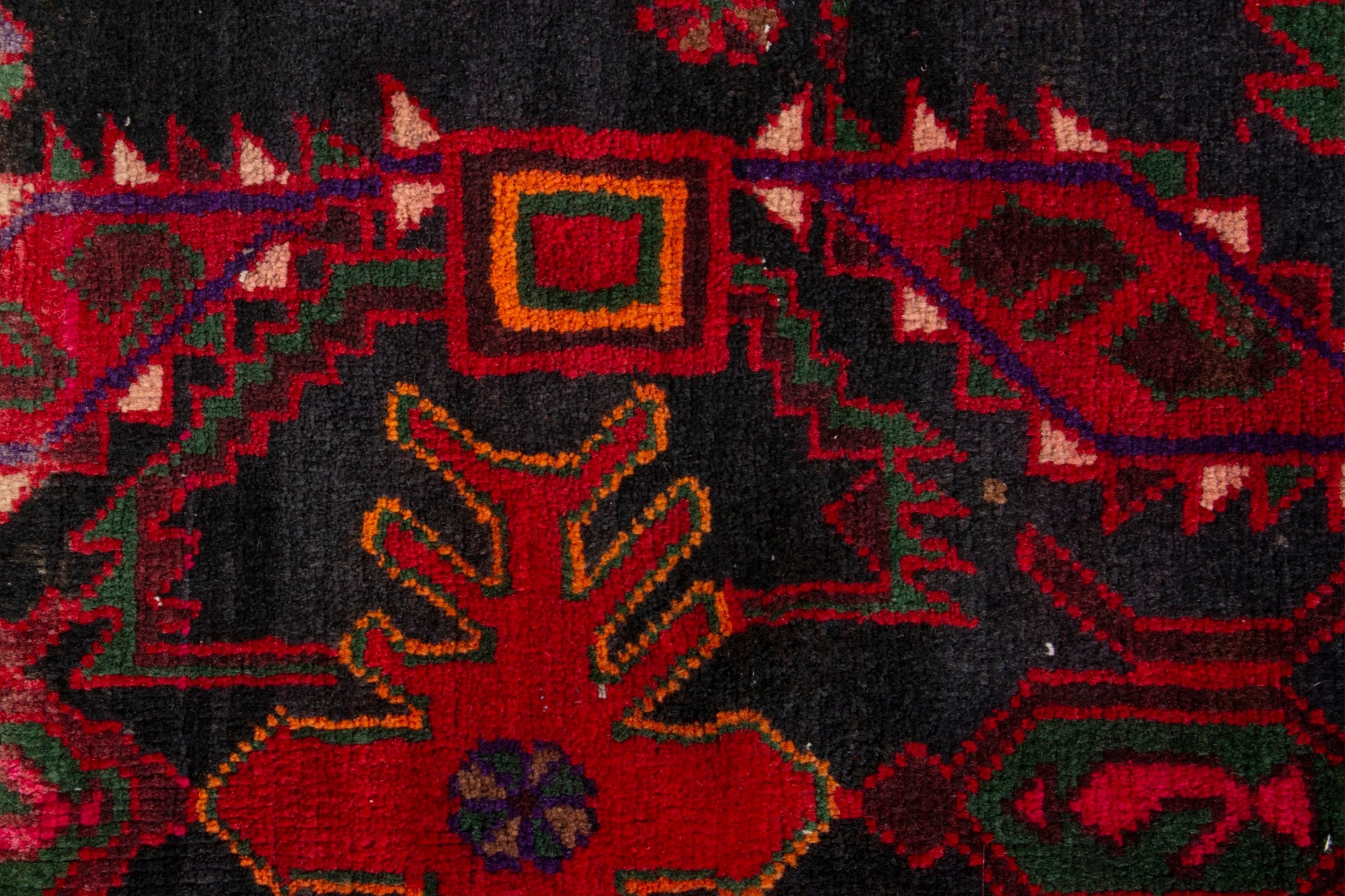 Persian Borujerd area rug in deep red and burgundy, view 16 of 20