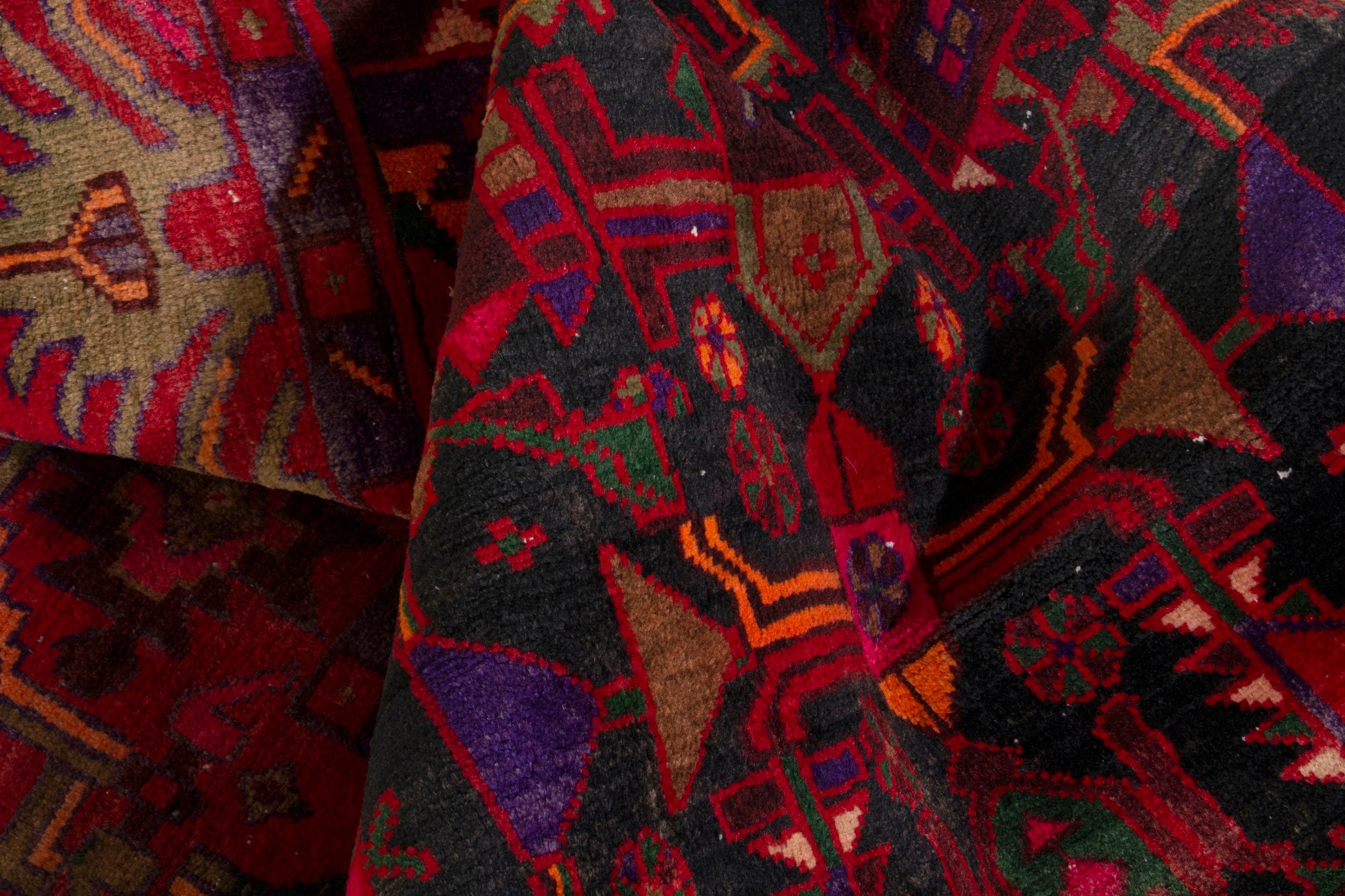 Persian Borujerd area rug in deep red and burgundy, view 17 of 20