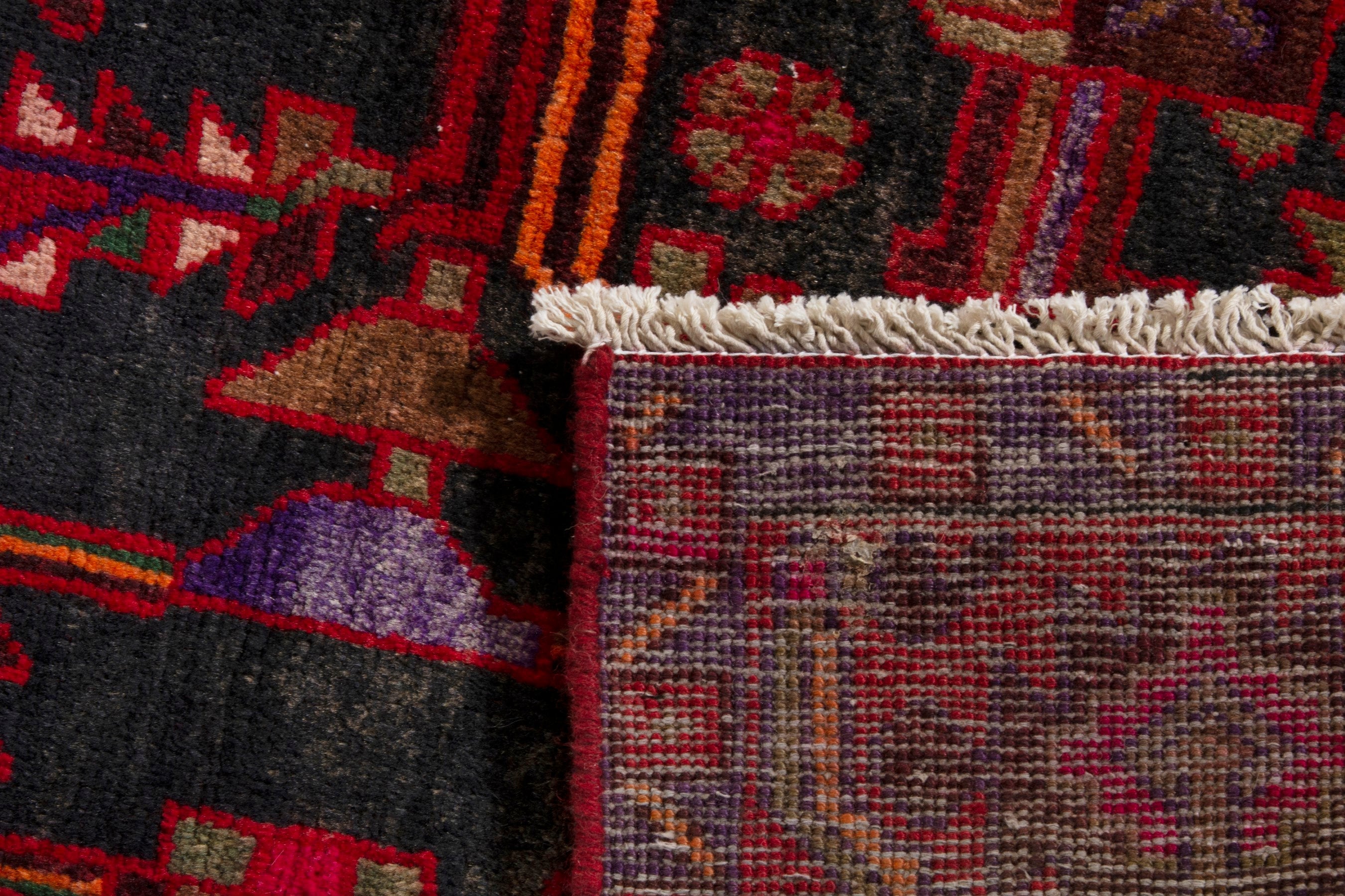 Persian Borujerd area rug in deep red and burgundy, view 20 of 20