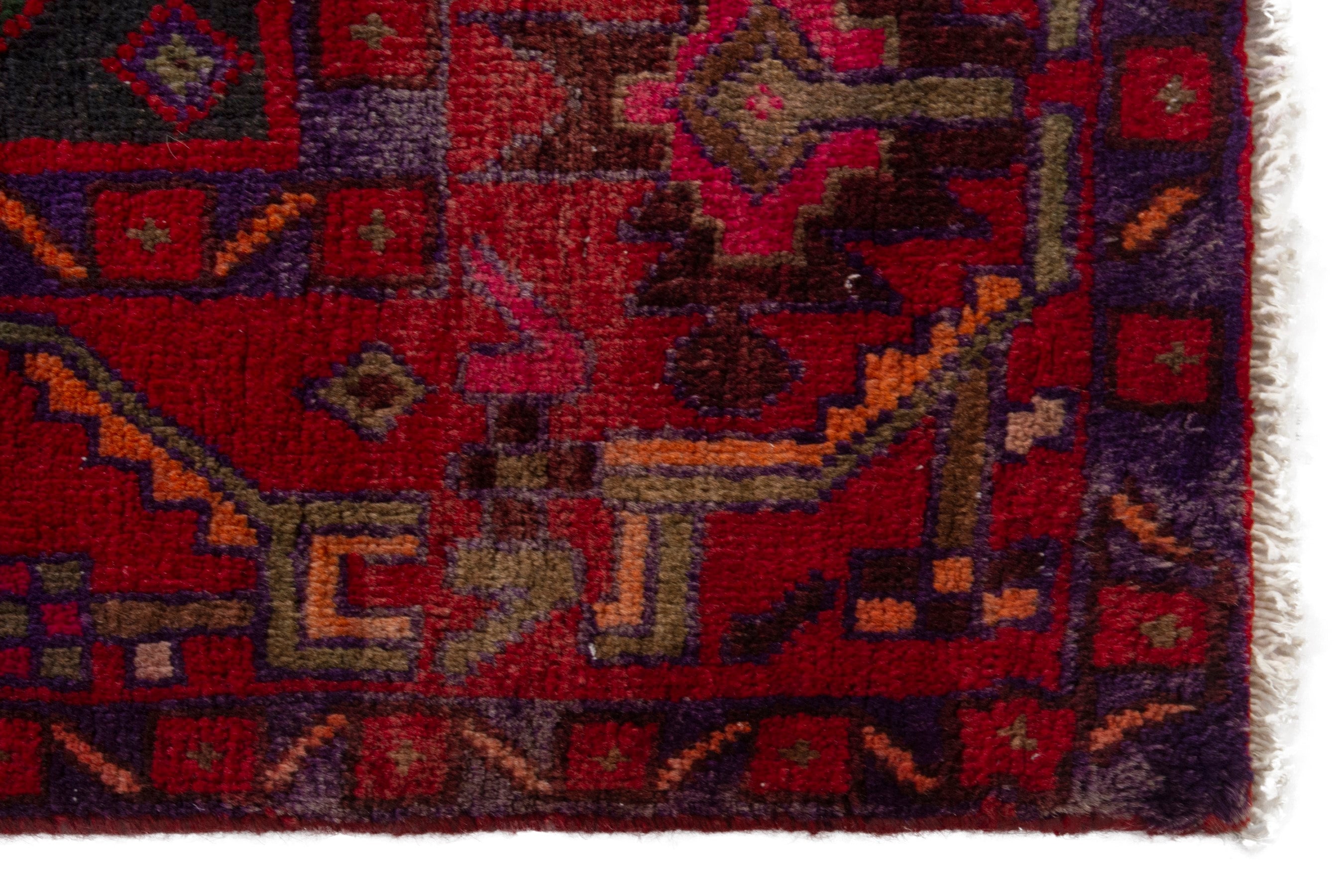 Persian Borujerd area rug in deep red and burgundy, view 5 of 20