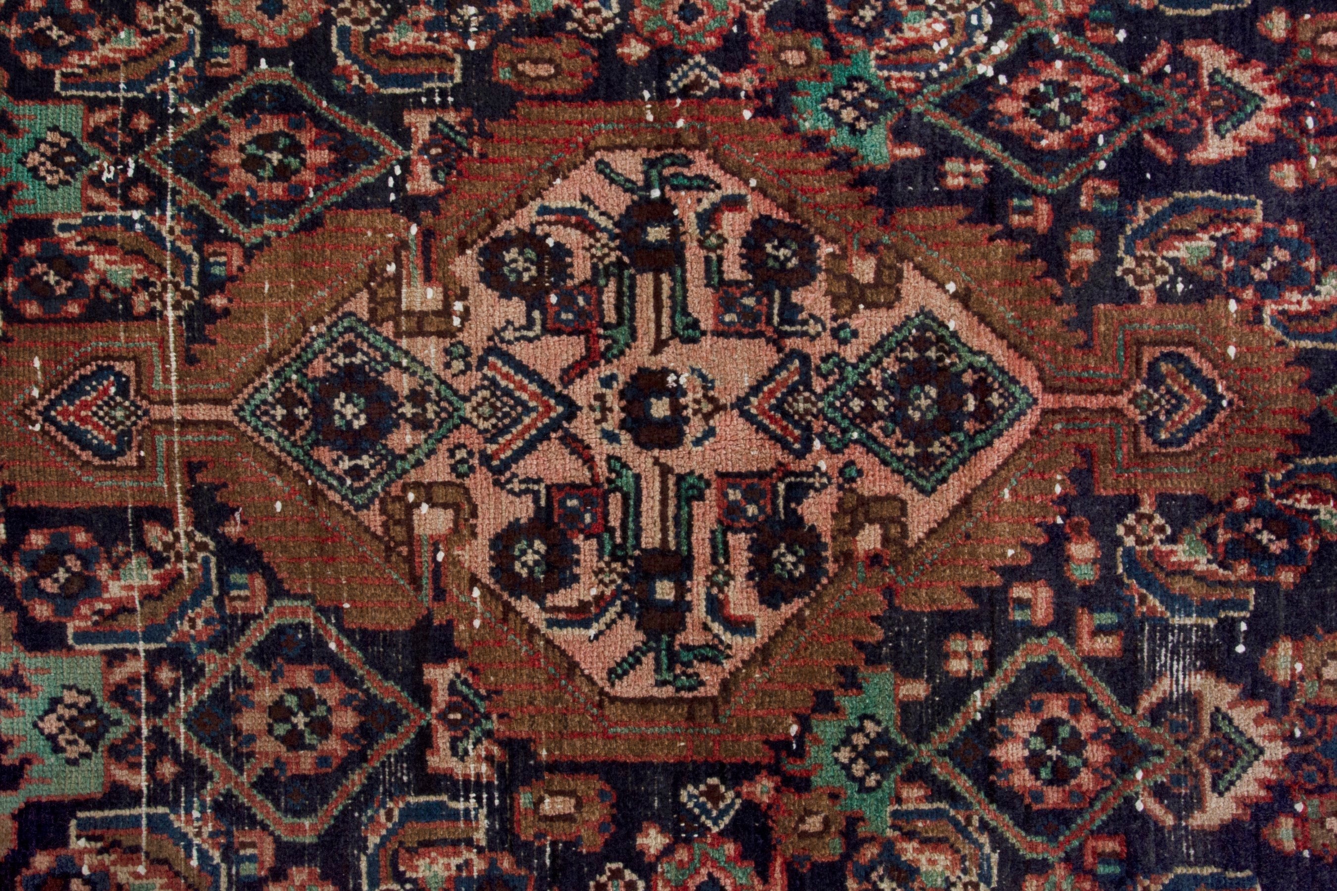 Persian Hamedan area rug in burgundy and cream, view 14 of 20