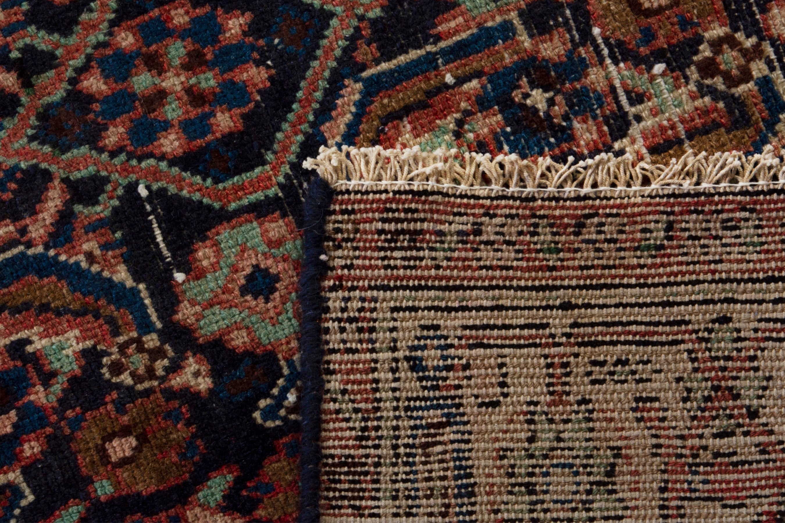 Persian Hamedan area rug in burgundy and cream, view 20 of 20