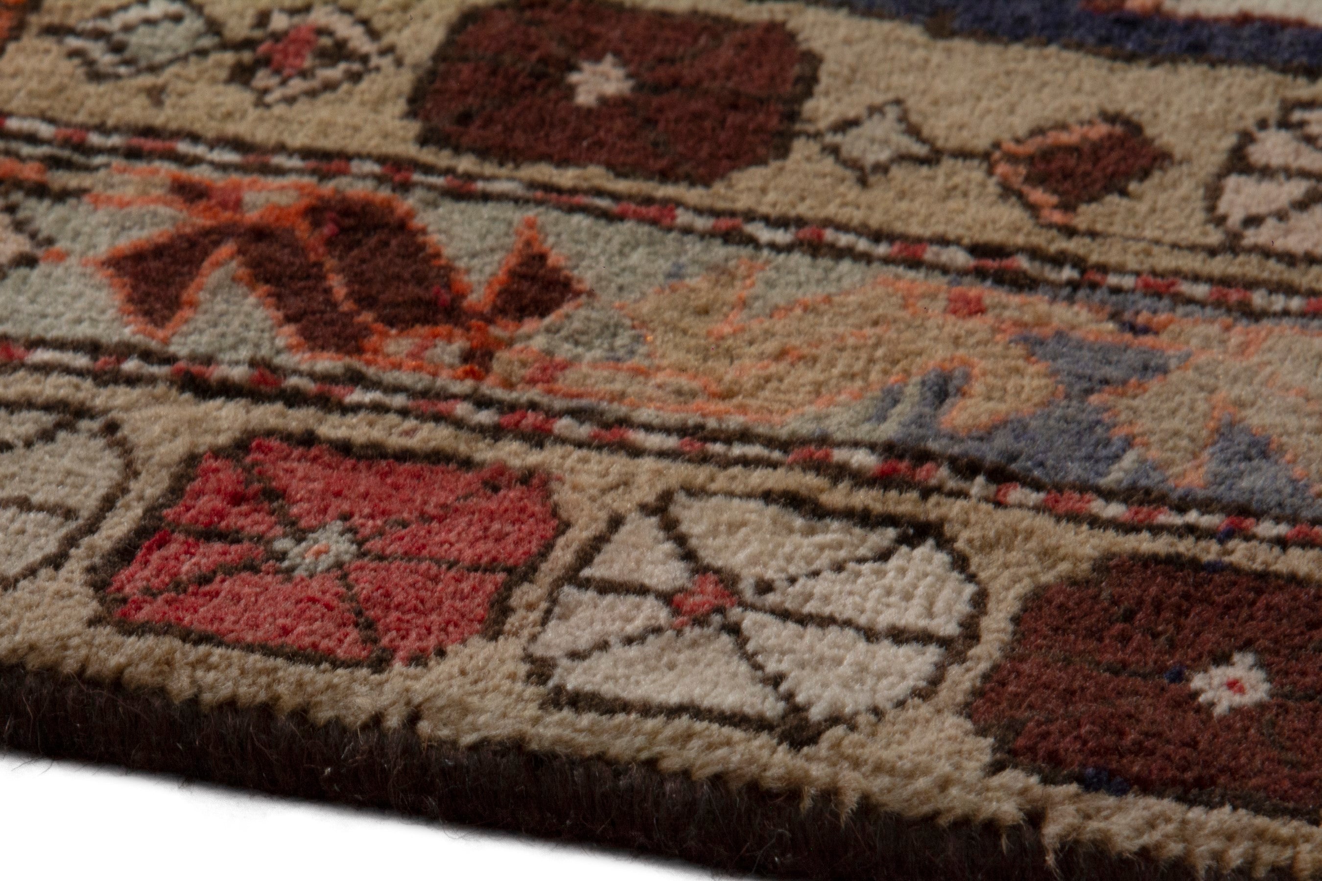 Persian Ardabil runner rug in navy and deep red, view 11 of 19