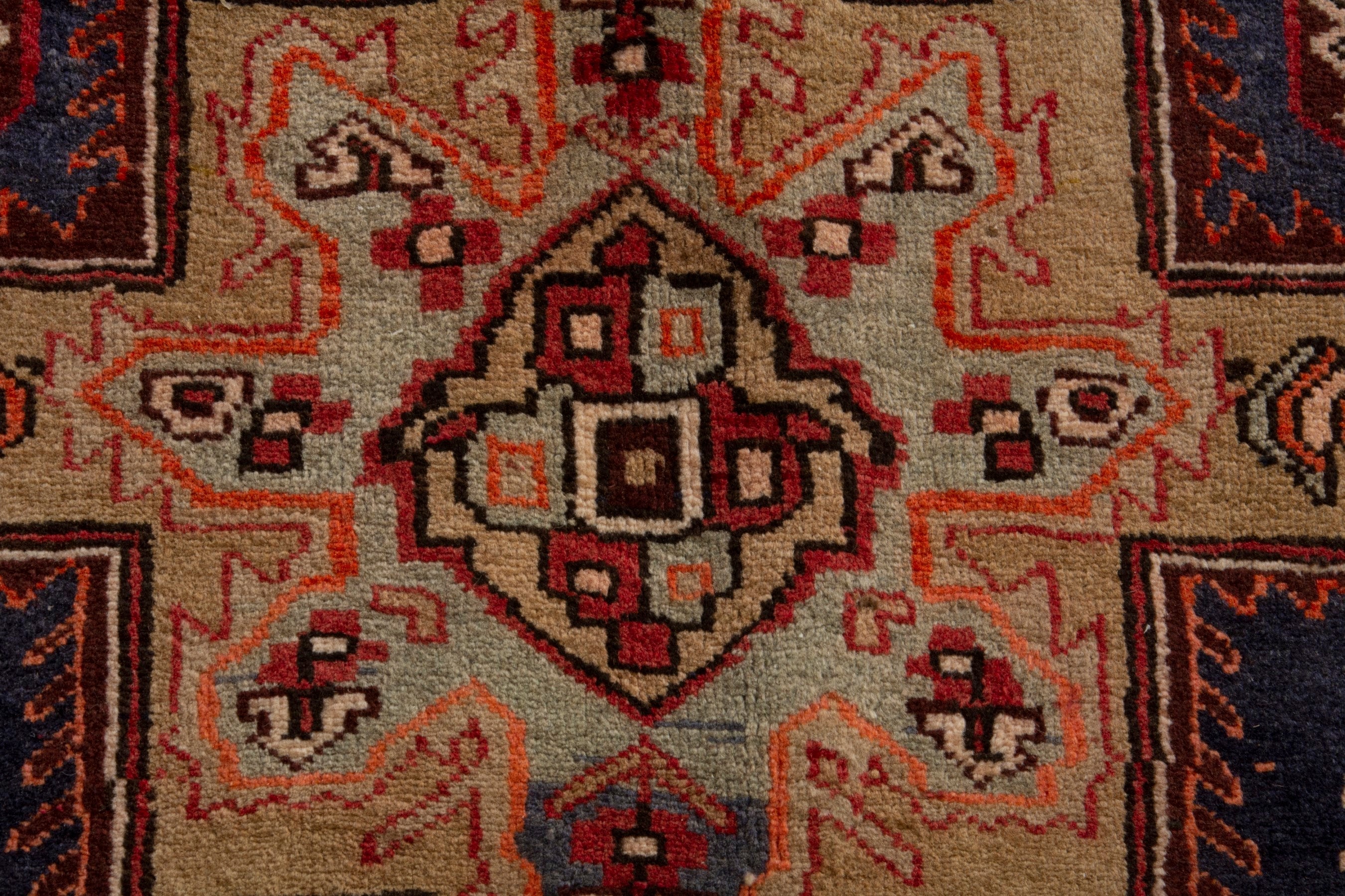 Persian Ardabil runner rug in navy and deep red, view 12 of 19