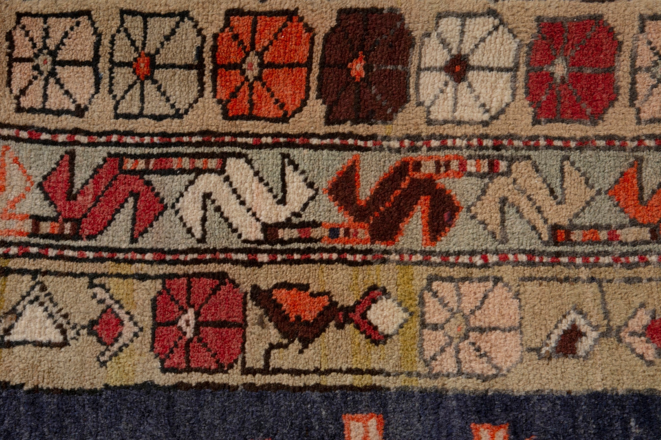 Persian Ardabil runner rug in navy and deep red, view 15 of 19