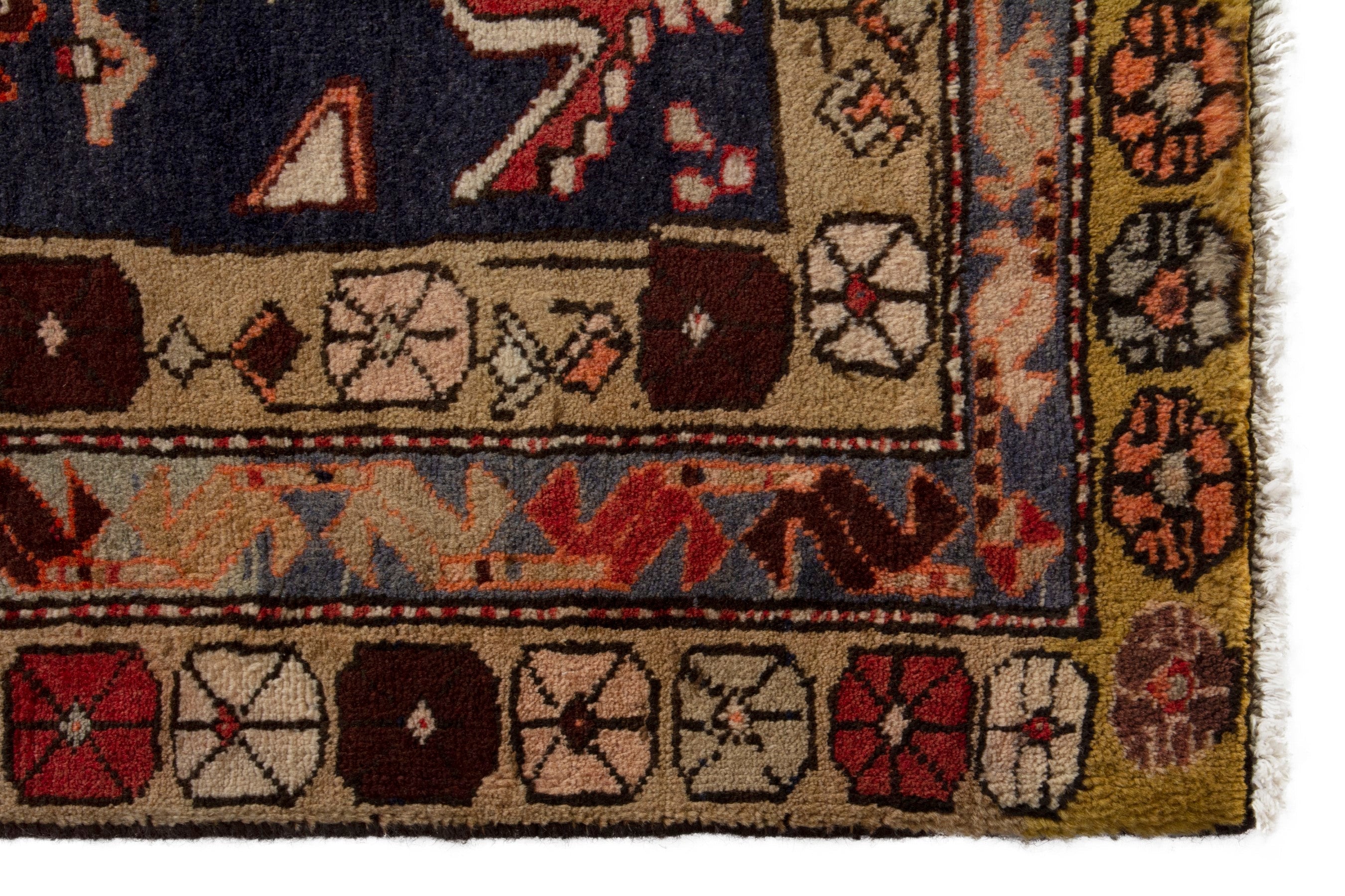 Persian Ardabil runner rug in navy and deep red, view 5 of 19