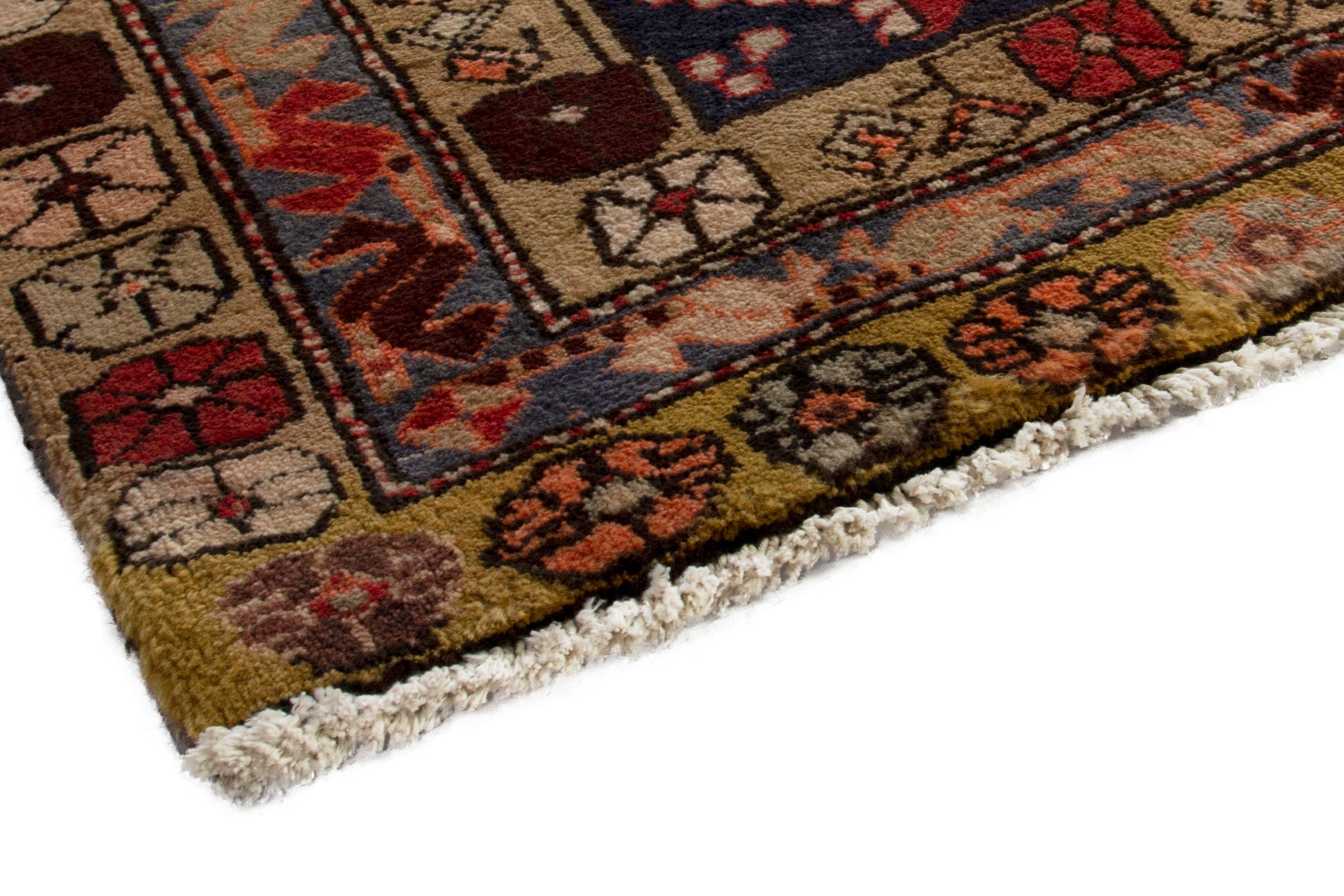 Persian Ardabil runner rug in navy and deep red, view 6 of 19