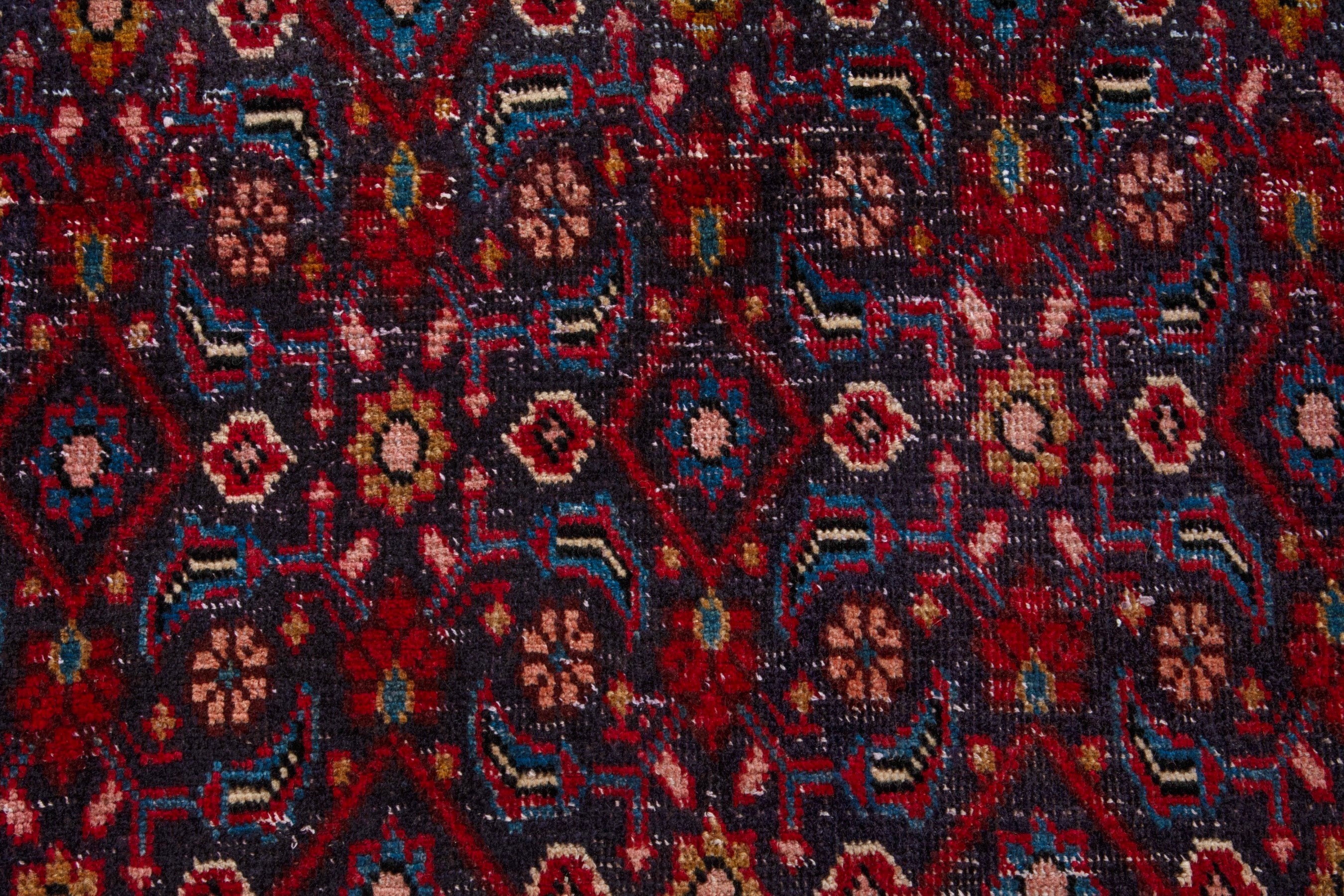 Persian Mahal area rug in burgundy and deep red, view 13 of 20