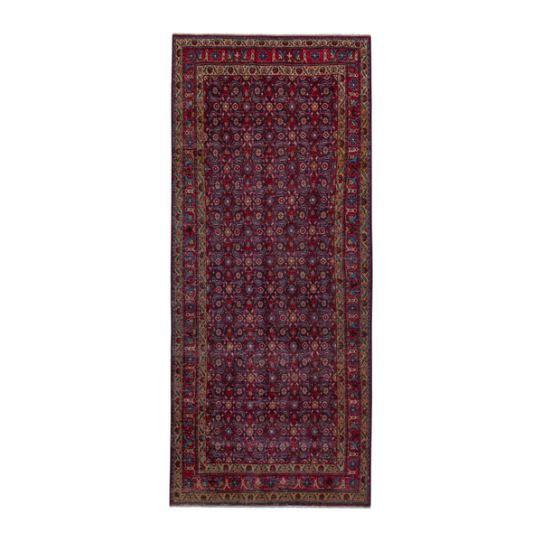 Persian Mahal runner rug in burgundy and deep red, 4'5" x 10'8"