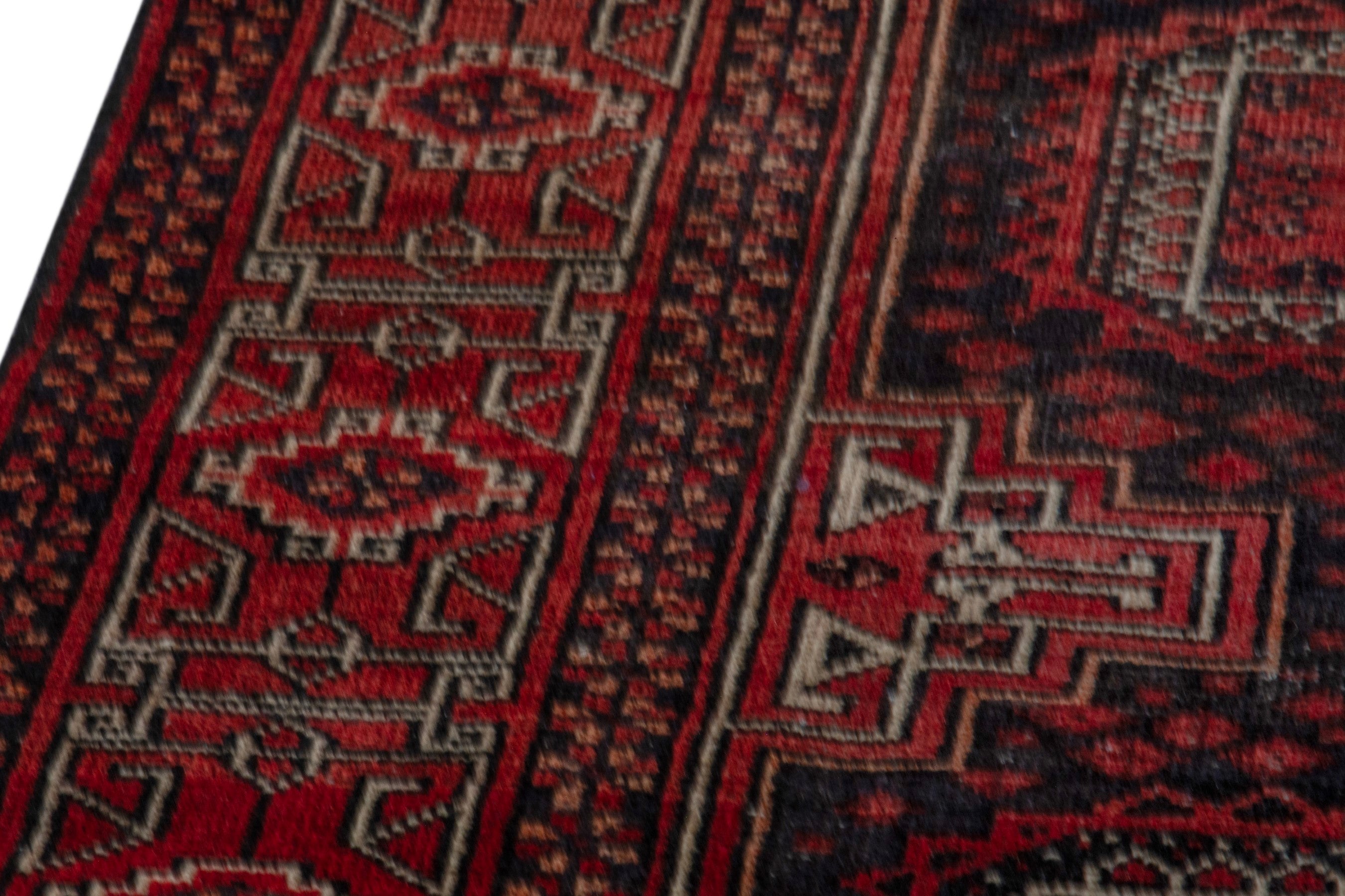 Persian Baluch area rug in burgundy and deep red, view 7 of 20