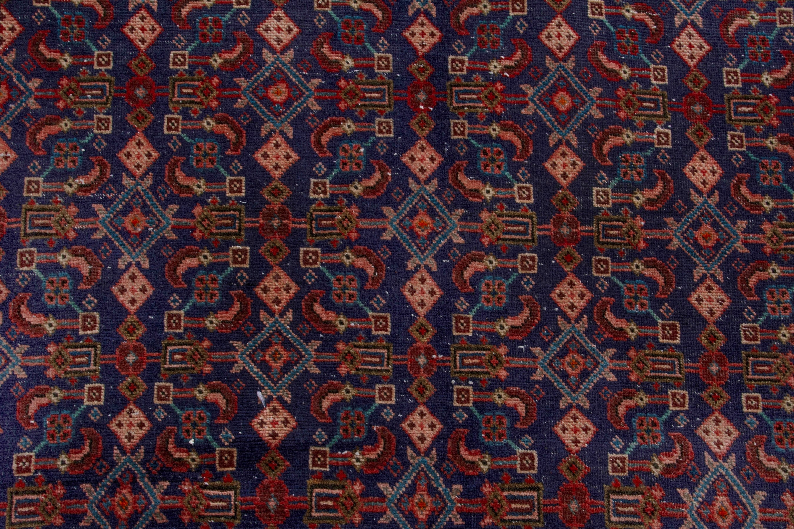 Persian Mahal area rug in navy and deep red, view 13 of 20