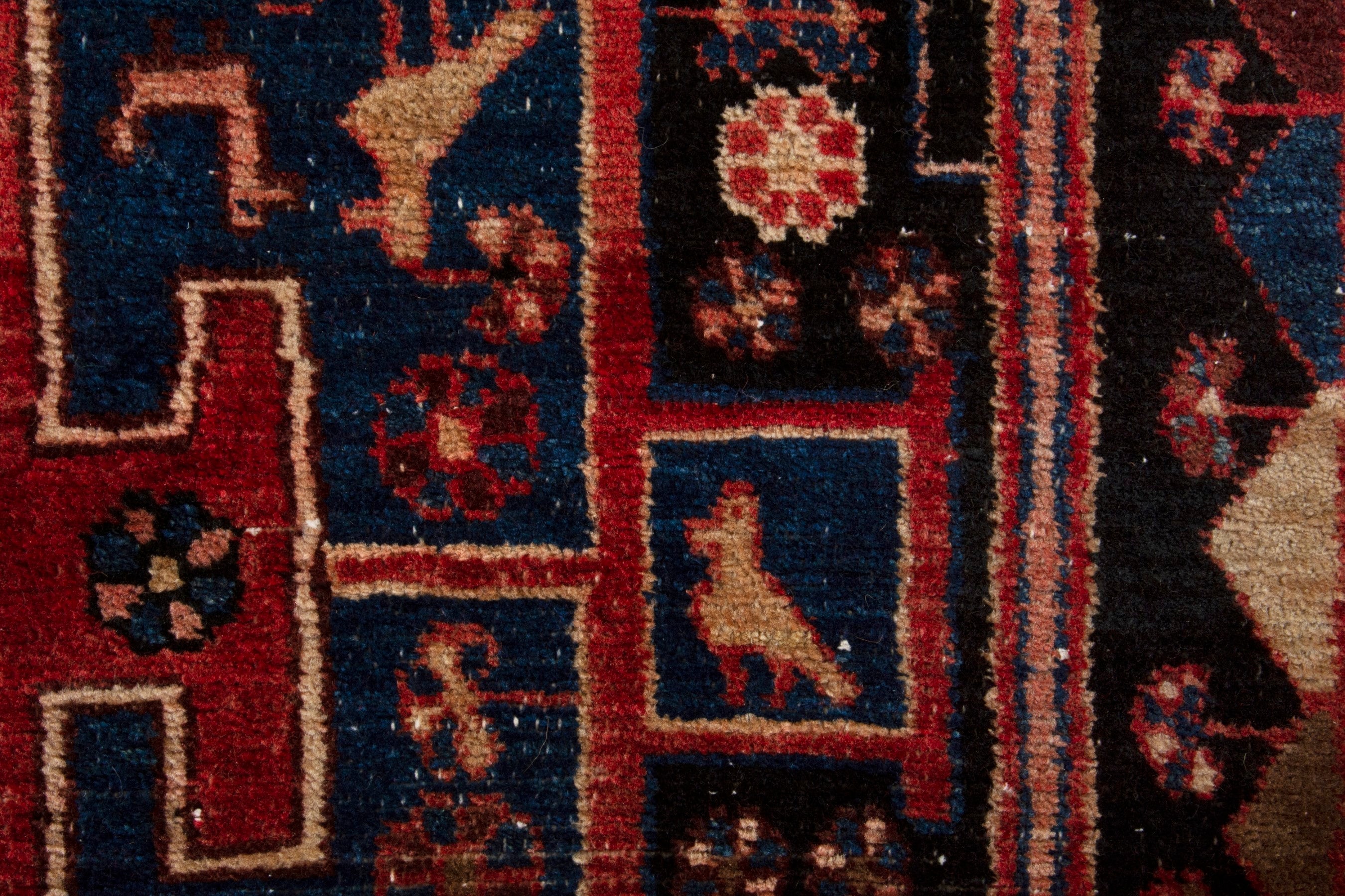 Persian Nahavand area rug in burgundy and dark blue, view 14 of 19