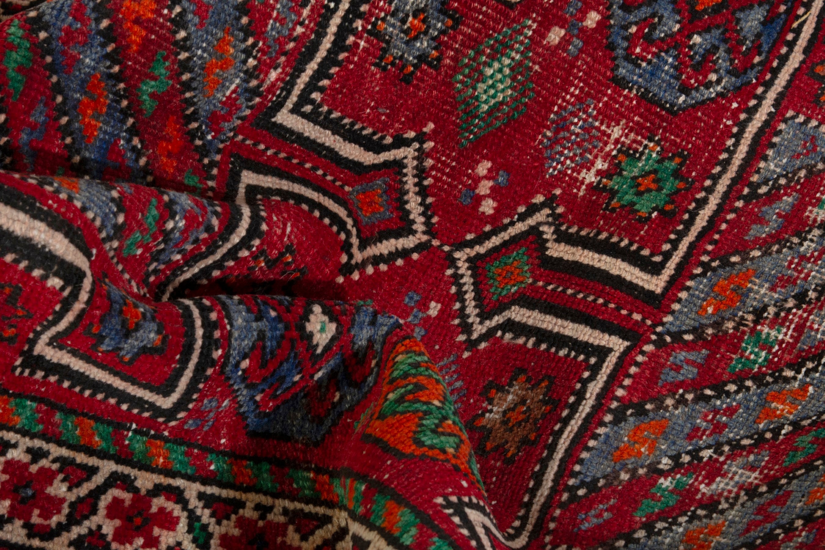 Persian Ghoochan area rug in deep red and burgundy, view 16 of 19