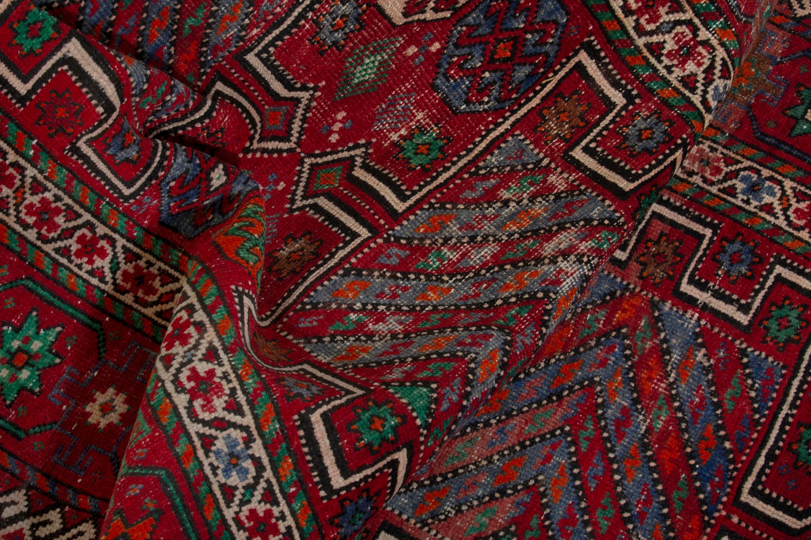 Persian Ghoochan area rug in deep red and burgundy, view 17 of 19