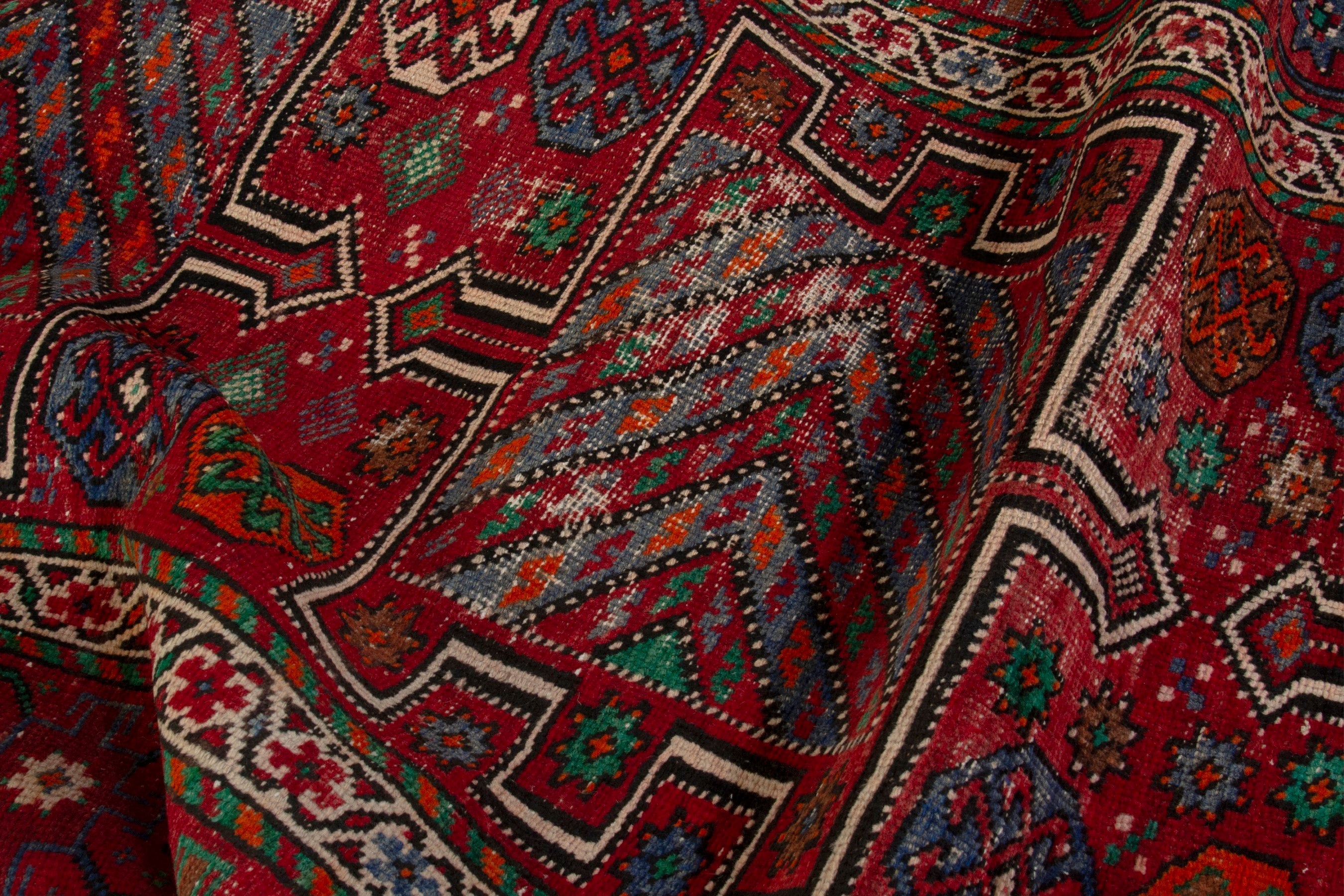 Persian Ghoochan area rug in deep red and burgundy, view 18 of 19