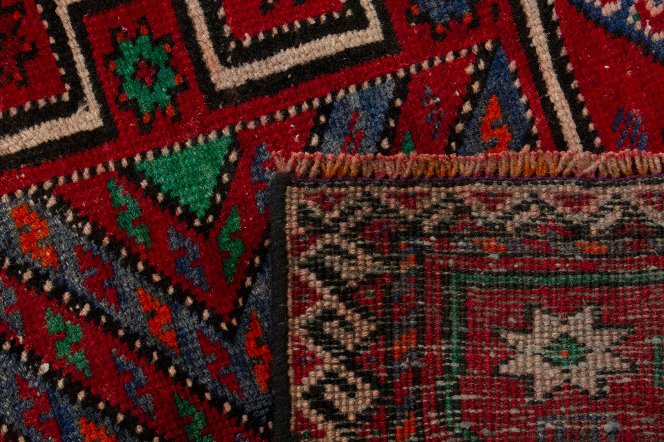 Persian Ghoochan area rug in deep red and burgundy, view 19 of 19