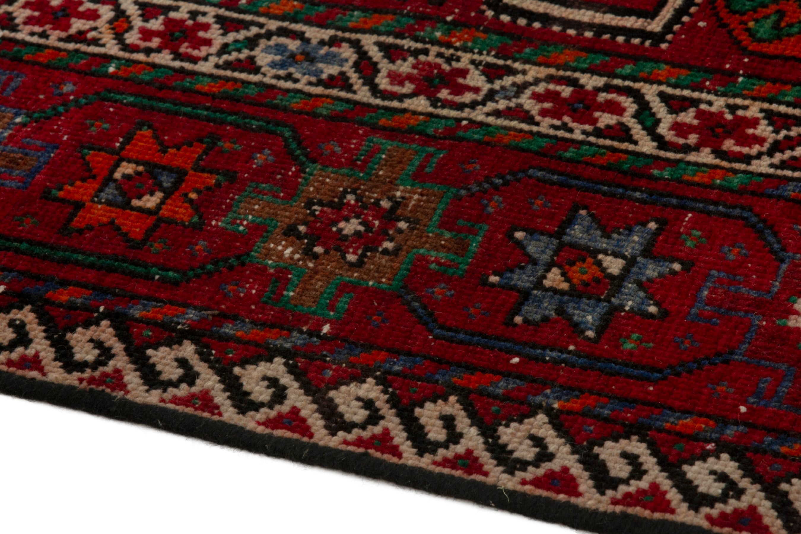 Persian Ghoochan area rug in deep red and burgundy, view 8 of 19