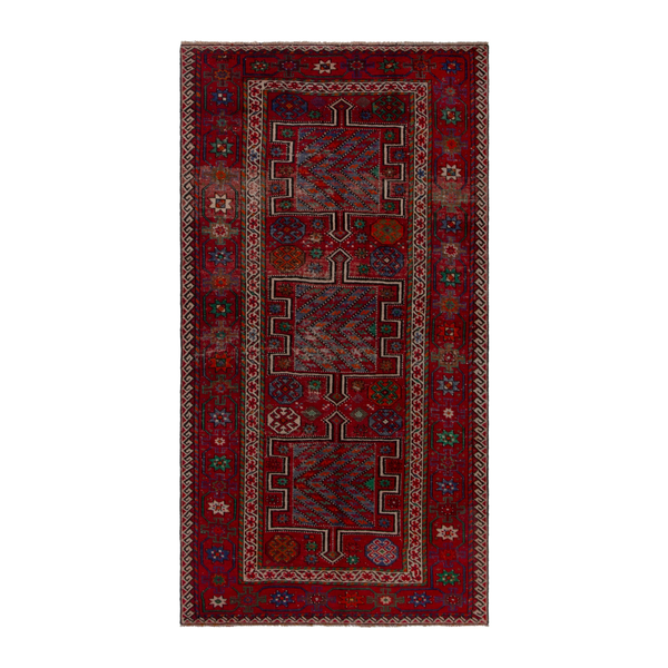 Persian Ghoochan area rug in deep red and burgundy, 5'1" x 9'8"