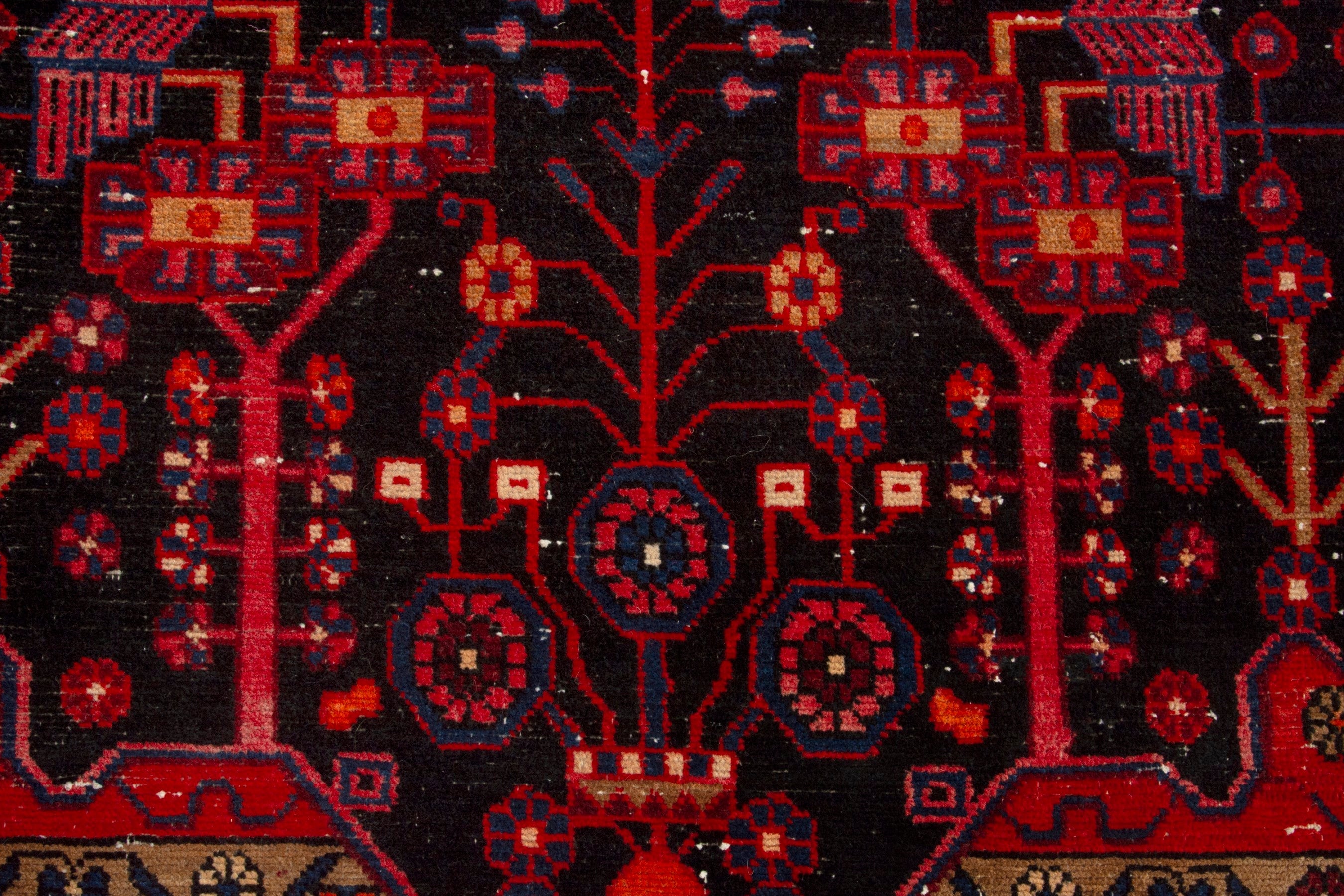 Persian Nahavand area rug in deep red and burgundy, view 12 of 19