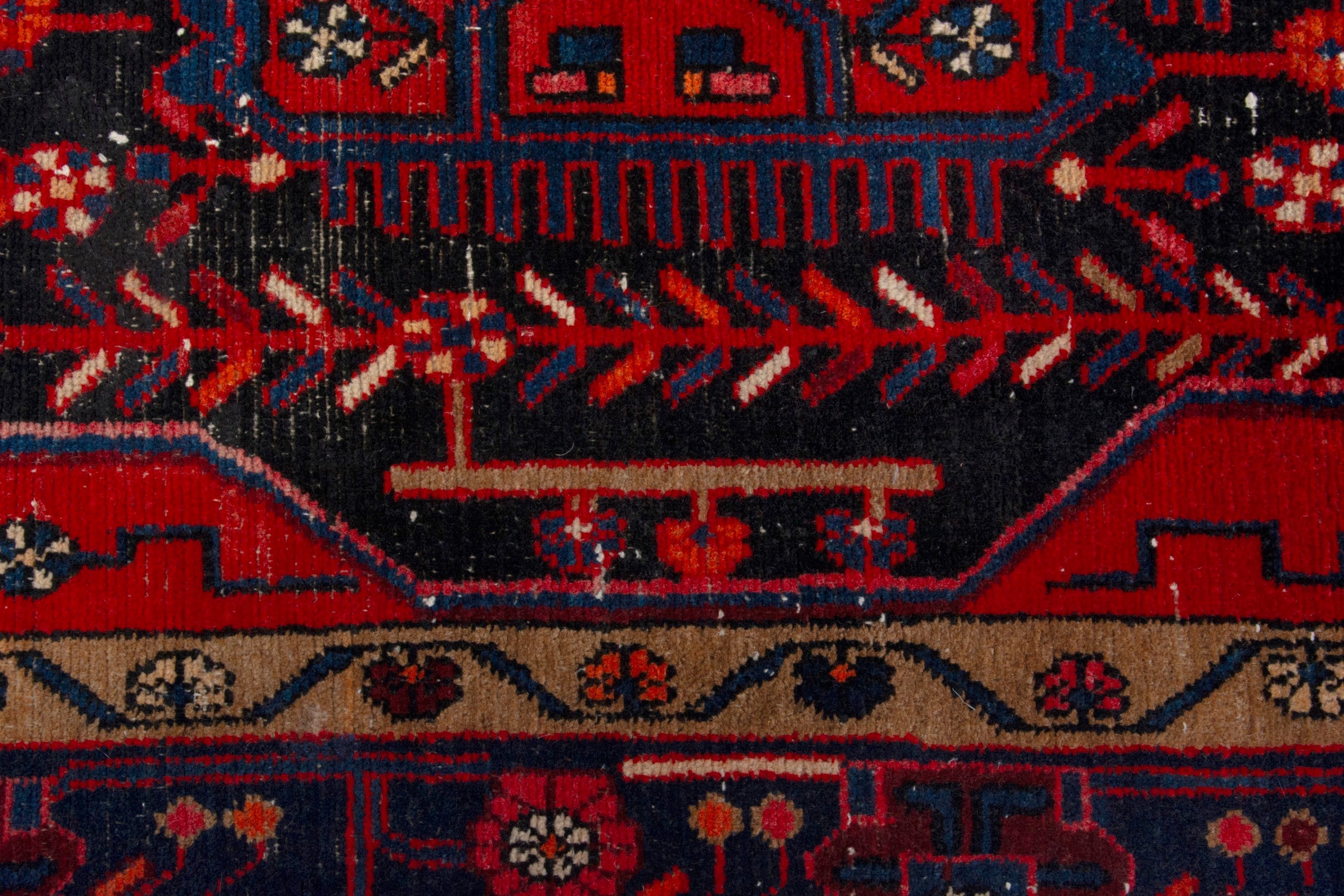Persian Nahavand area rug in deep red and burgundy, view 14 of 19