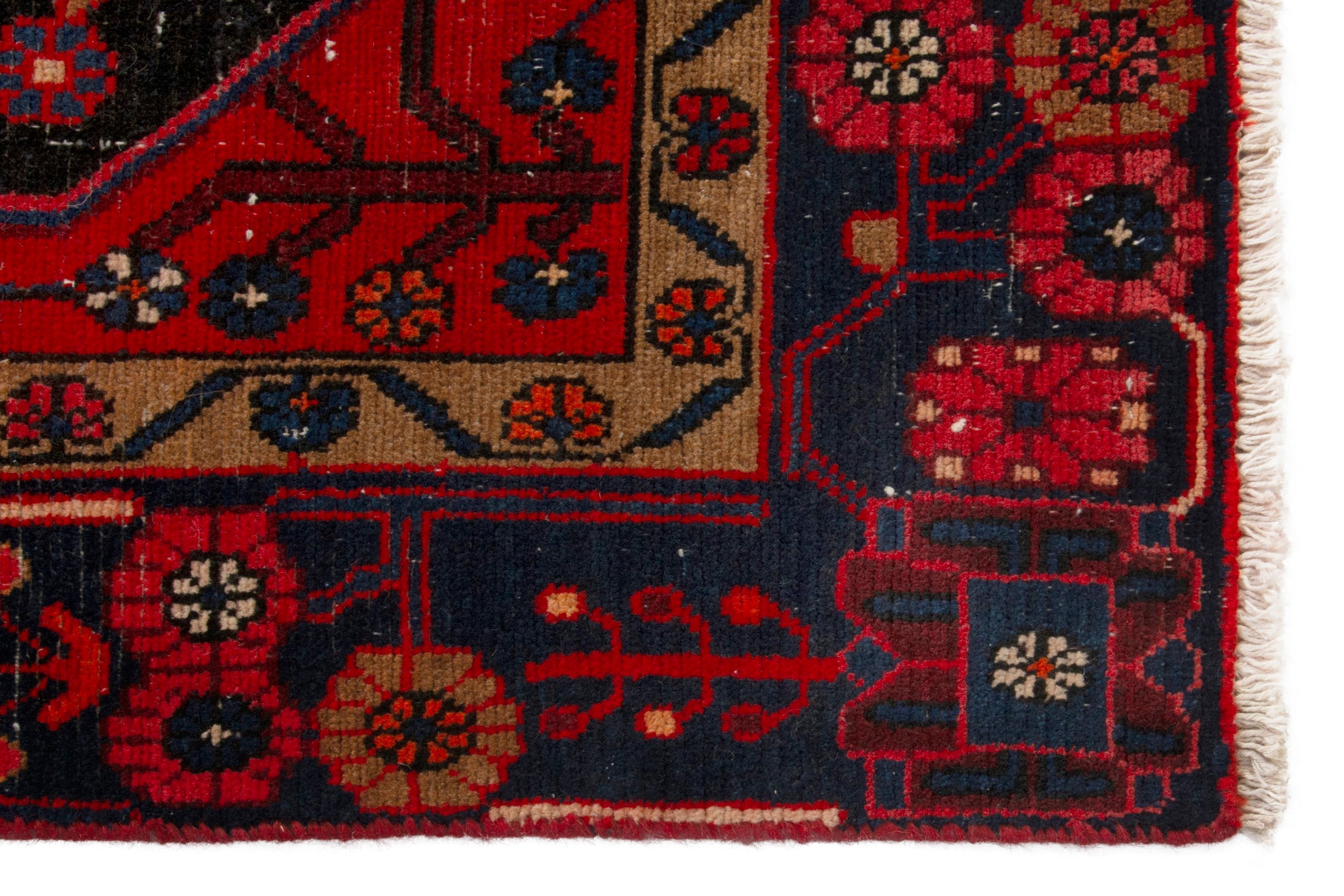 Persian Nahavand area rug in deep red and burgundy, view 5 of 19