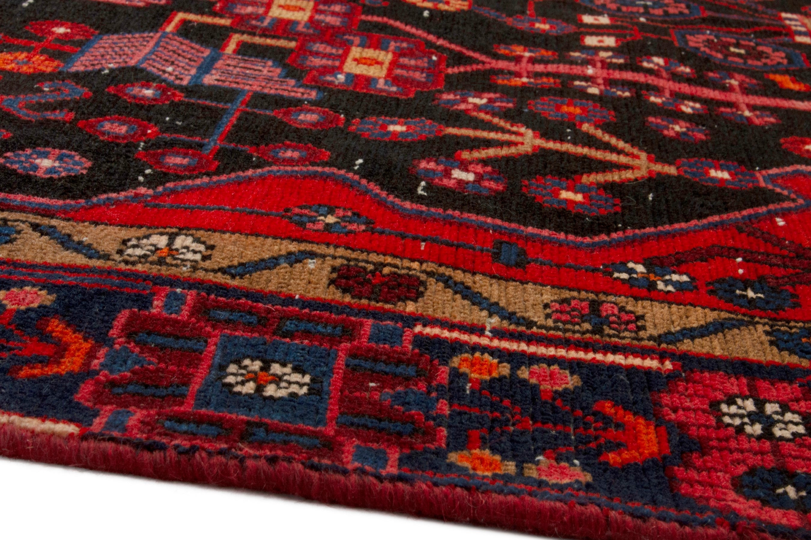 Persian Nahavand area rug in deep red and burgundy, view 7 of 19