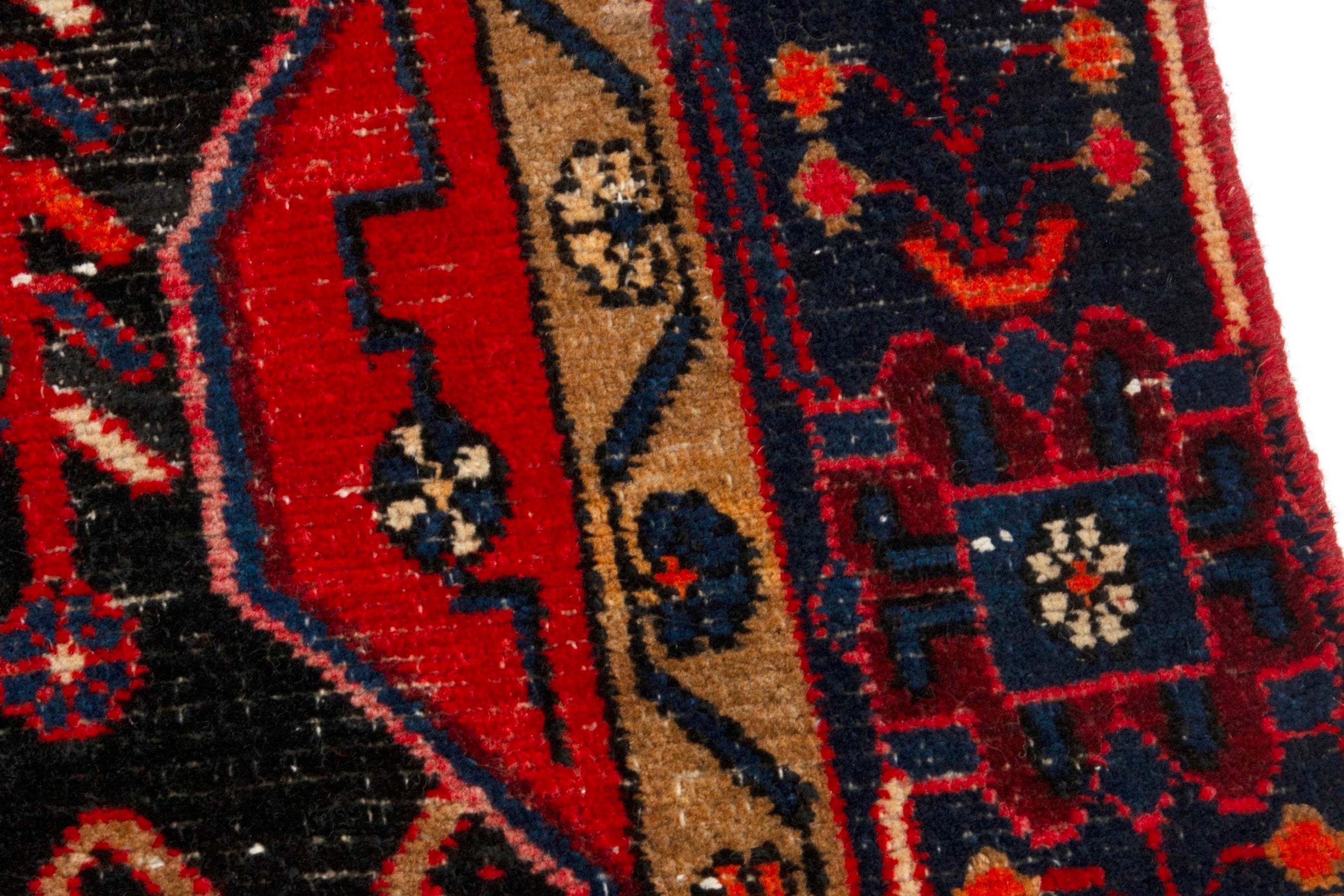 Persian Nahavand area rug in deep red and burgundy, view 8 of 19
