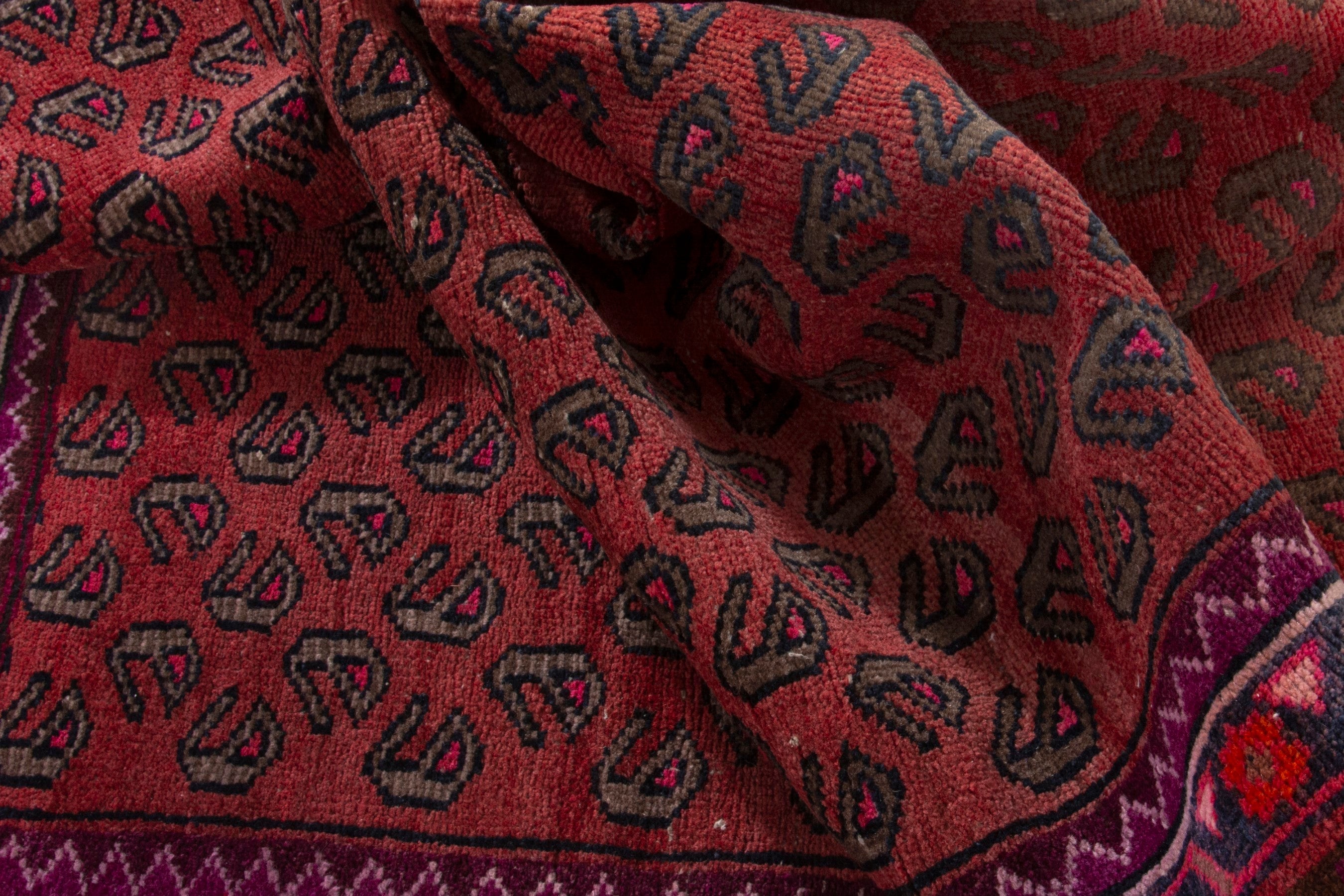 Persian Lori area rug in deep red and burgundy, view 15 of 18